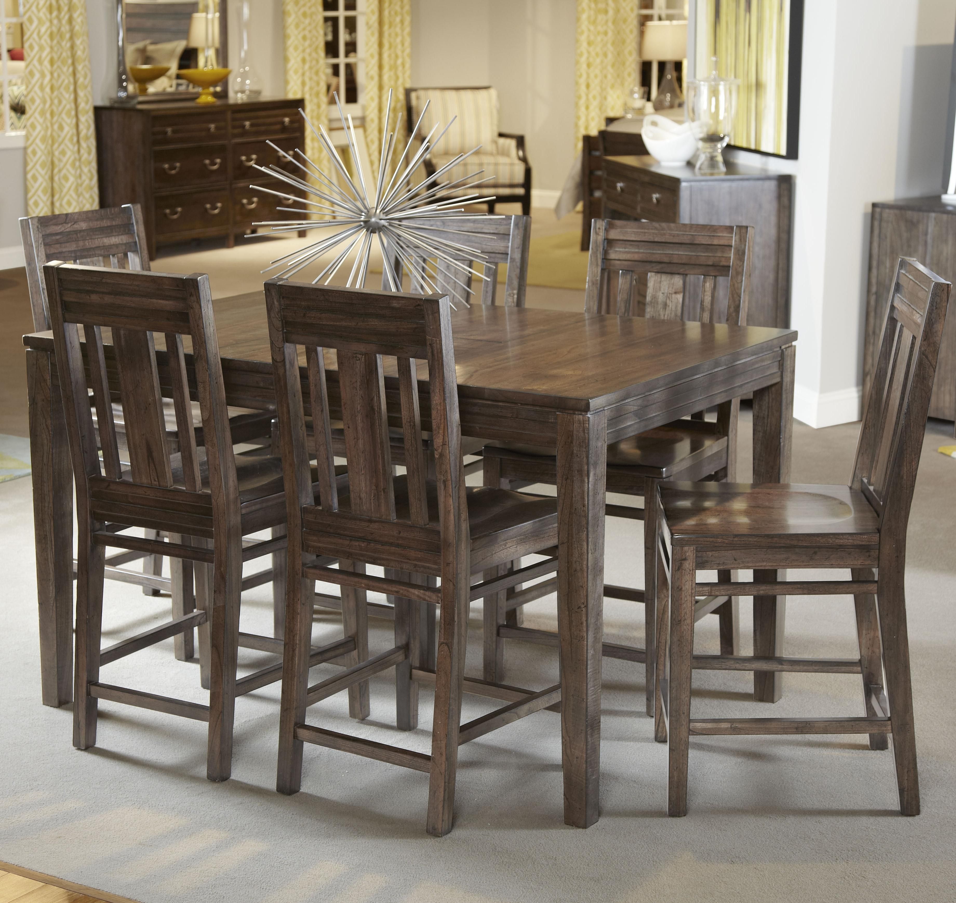 Kincaid Furniture Montreat Seven Piece Casual Counter Height Dining Pertaining To Most Popular Craftsman 7 Piece Rectangle Extension Dining Sets With Uph Side Chairs (View 6 of 20)