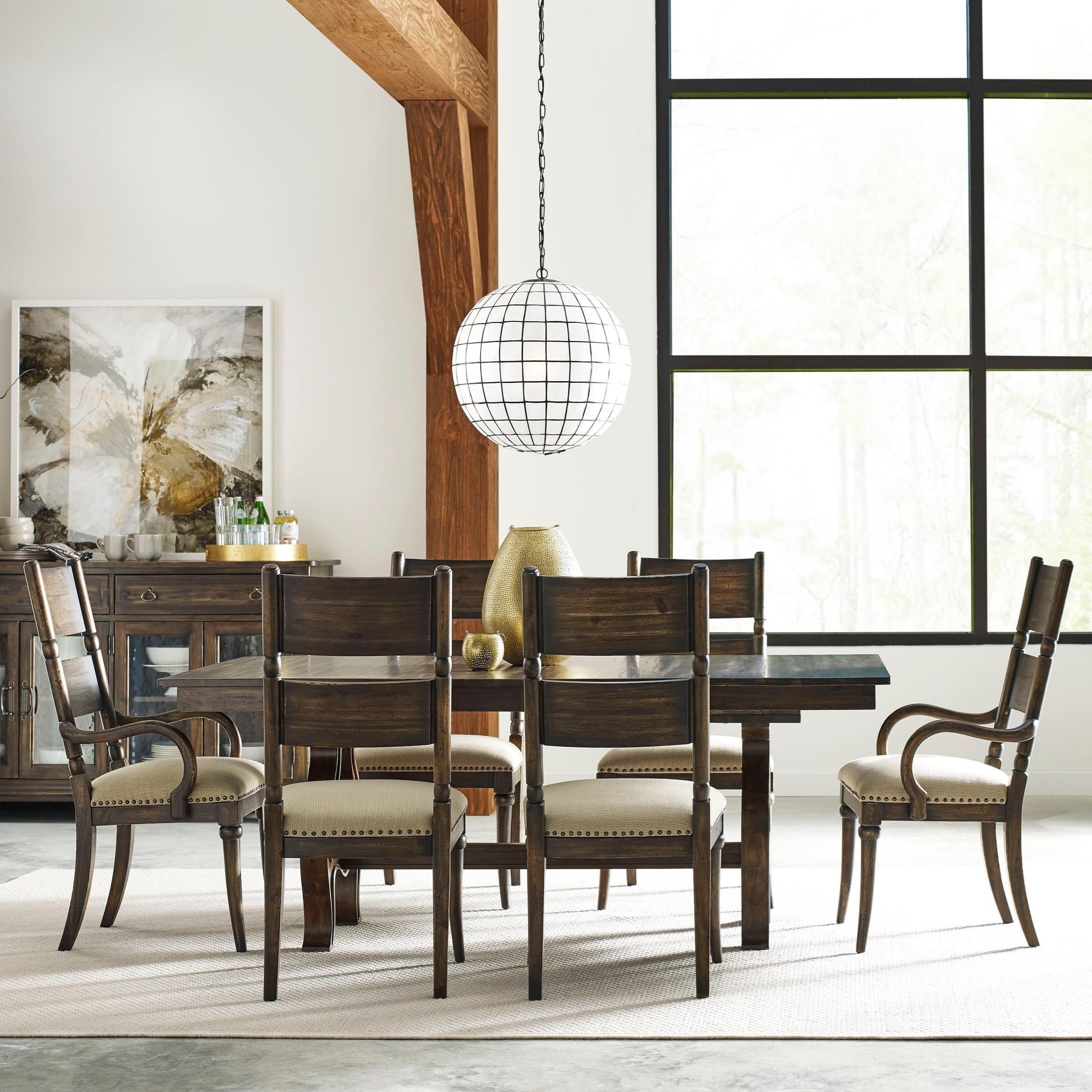 Kincaid Furniture Wildfire Seven Piece Dining Set With Extendable With Regard To Most Recent Craftsman 7 Piece Rectangular Extension Dining Sets With Arm &amp; Uph Side Chairs (View 5 of 20)