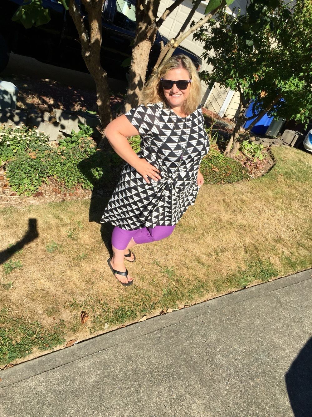 Lularoe Black And White Triangle Carly And Purple Leggings Within Newest Carly Triangle Tables (View 7 of 20)
