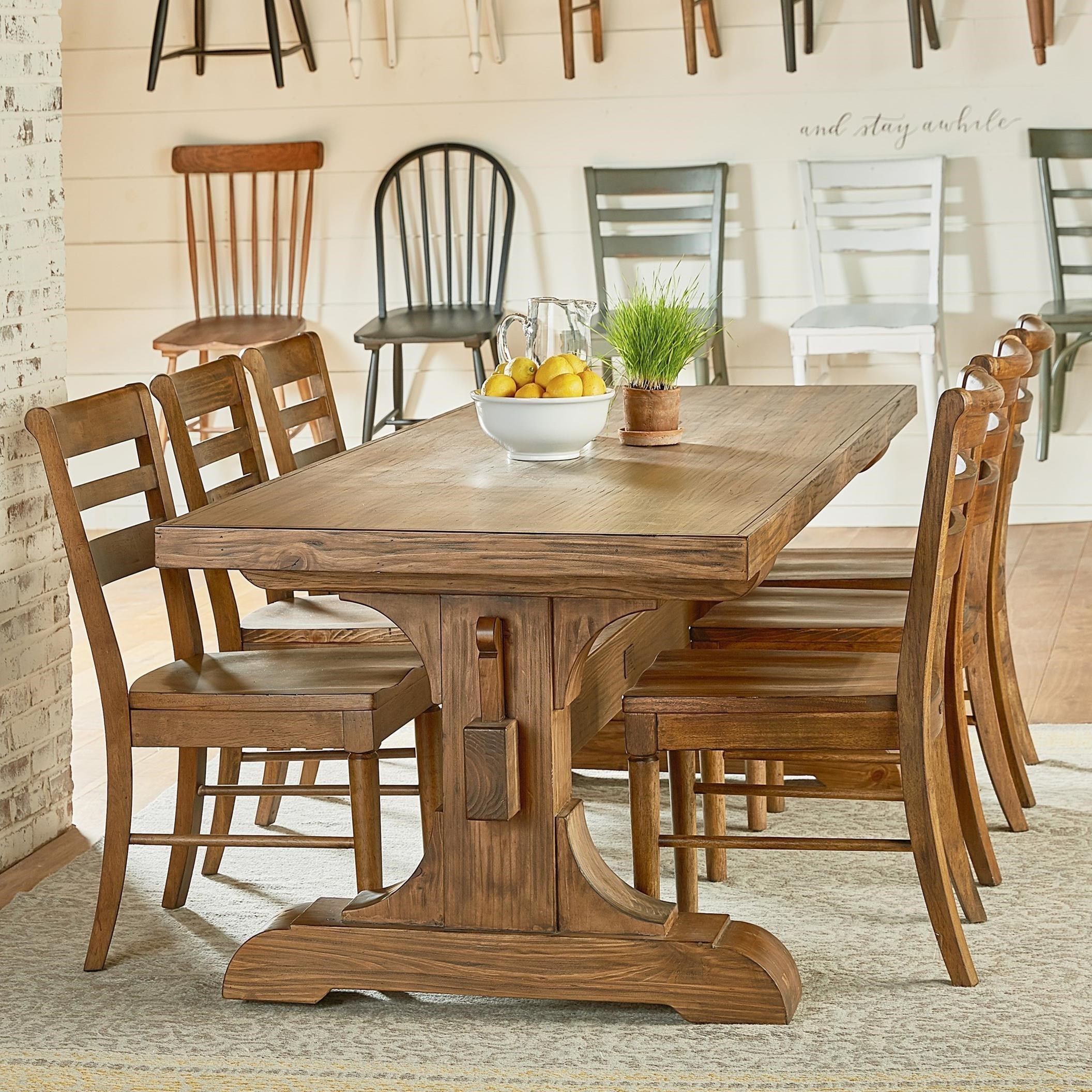 Magnolia Homejoanna Gaines Farmhouse Seven Piece Trestle Table Regarding Most Recent Magnolia Home Taper Turned Jo&#039;s White Gathering Tables (View 17 of 20)