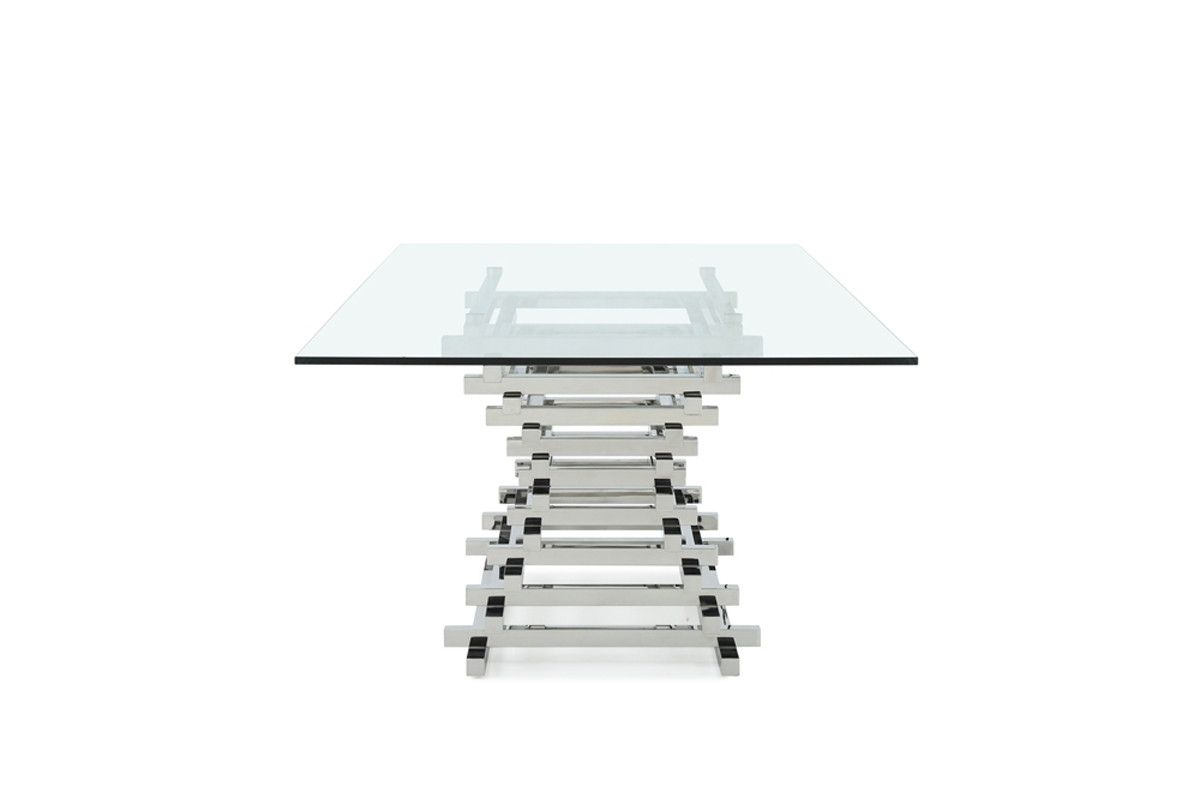 Modrest Crawford Modern Rectangular Glass Dining Table Within 2018 Crawford Rectangle Dining Tables (View 16 of 20)