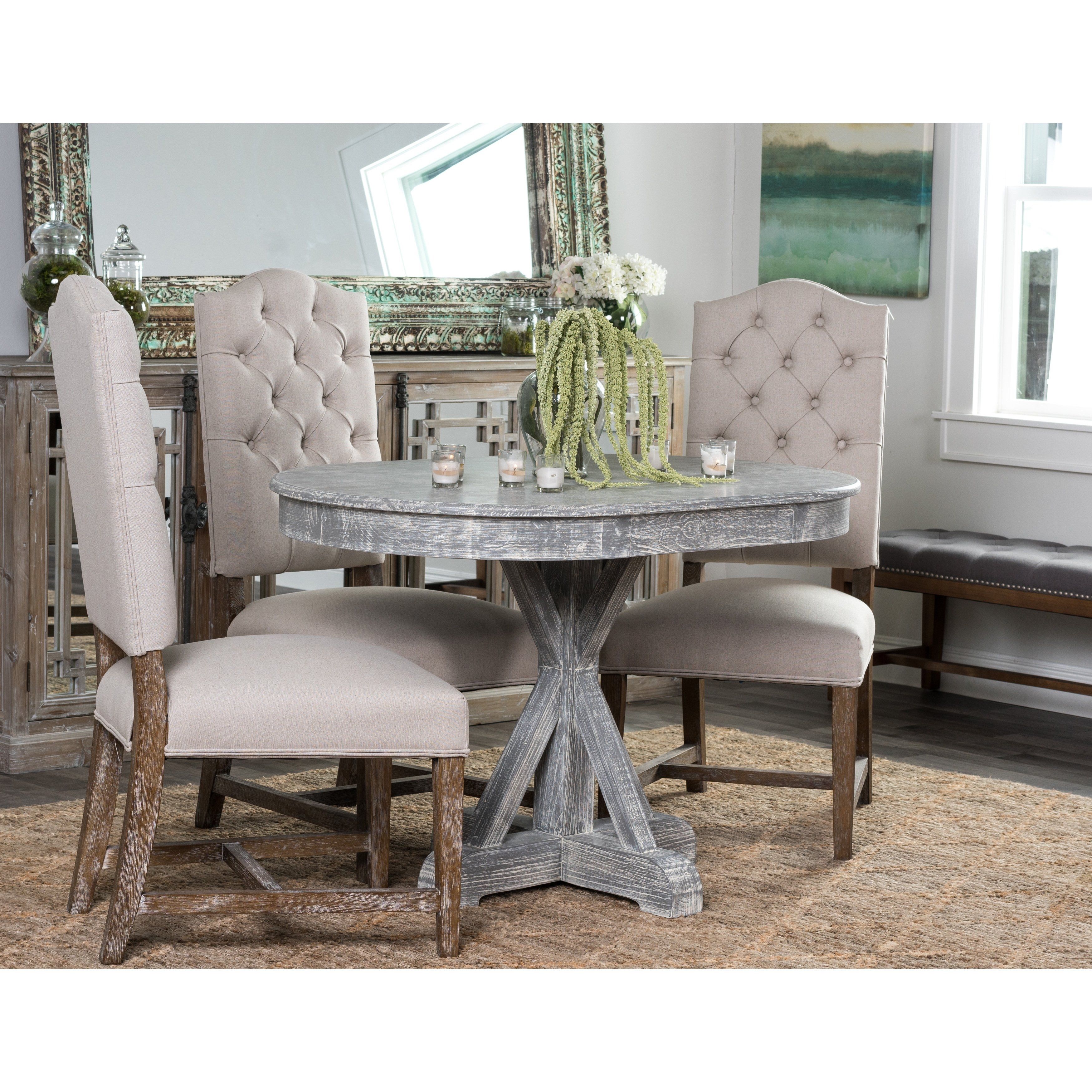Shop Rockie Wood 47 Inch Grey Oval Dining Tablekosas Home – On Throughout Current Magnolia Home English Country Oval Dining Tables (View 18 of 20)