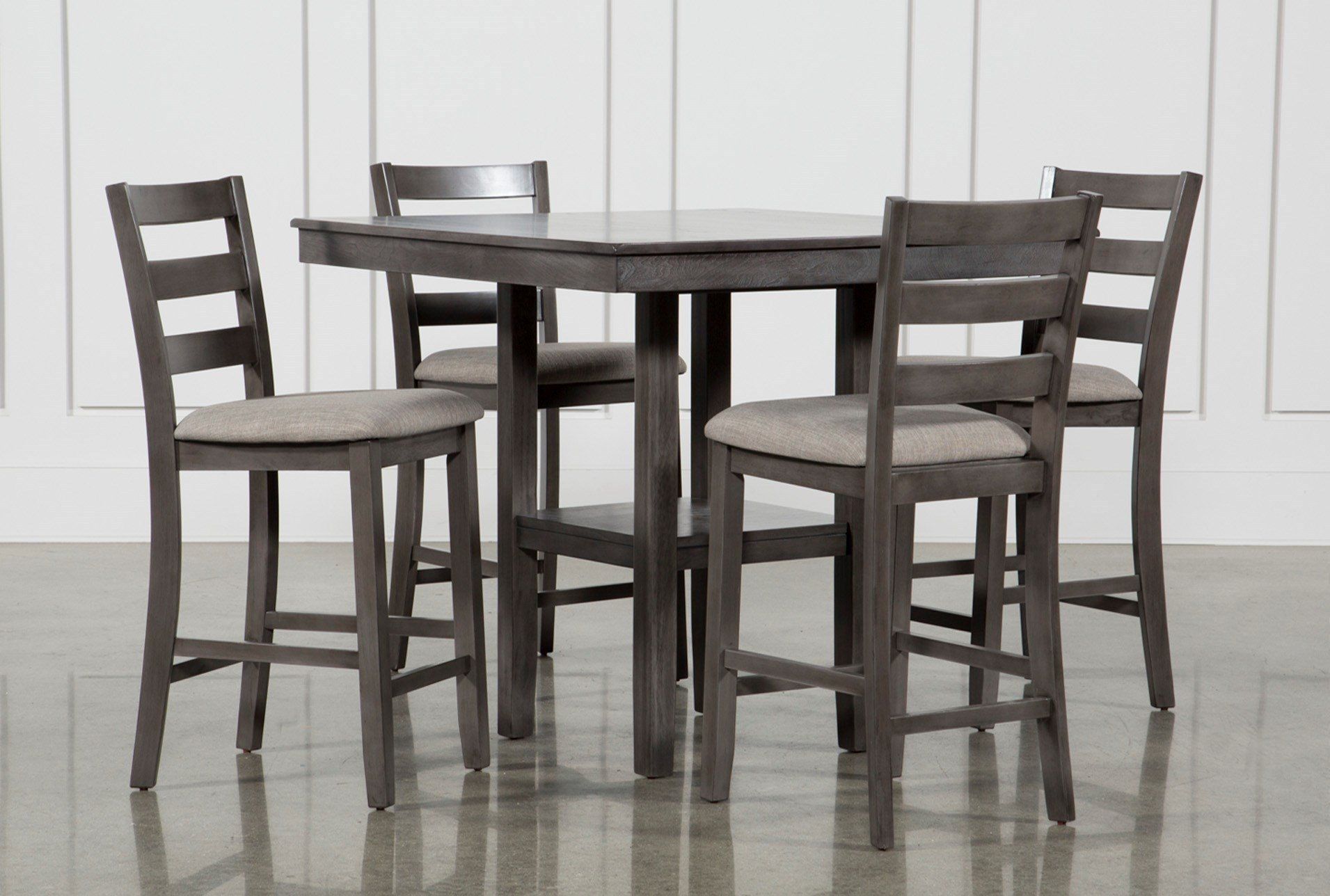 Sit High And Mighty On Our Jameson Grey 5 Piece Counter Set (View 4 of 20)