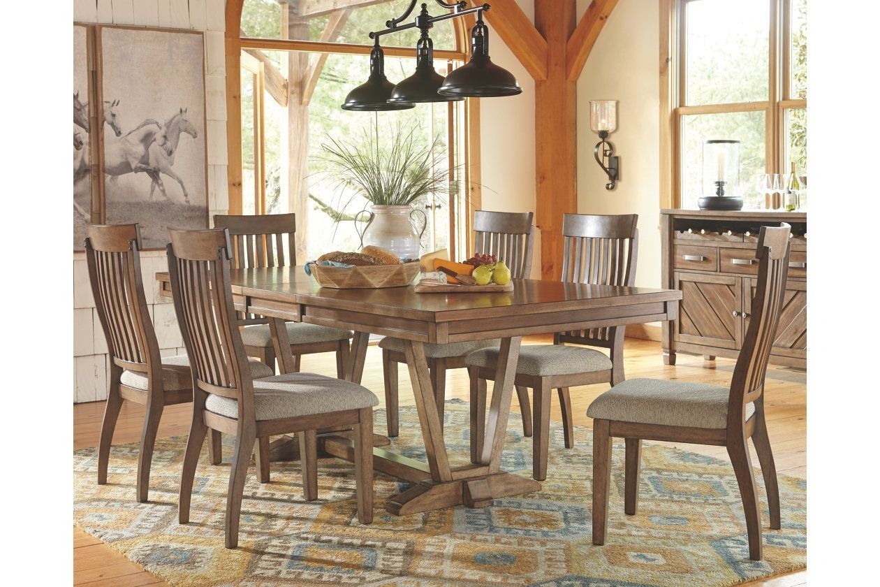 Table Only Is 90"l With Leaf. Colestad 7 Piece Dining Room | Ashley Regarding Most Up To Date Palazzo 7 Piece Rectangle Dining Sets With Joss Side Chairs (Photo 10 of 20)