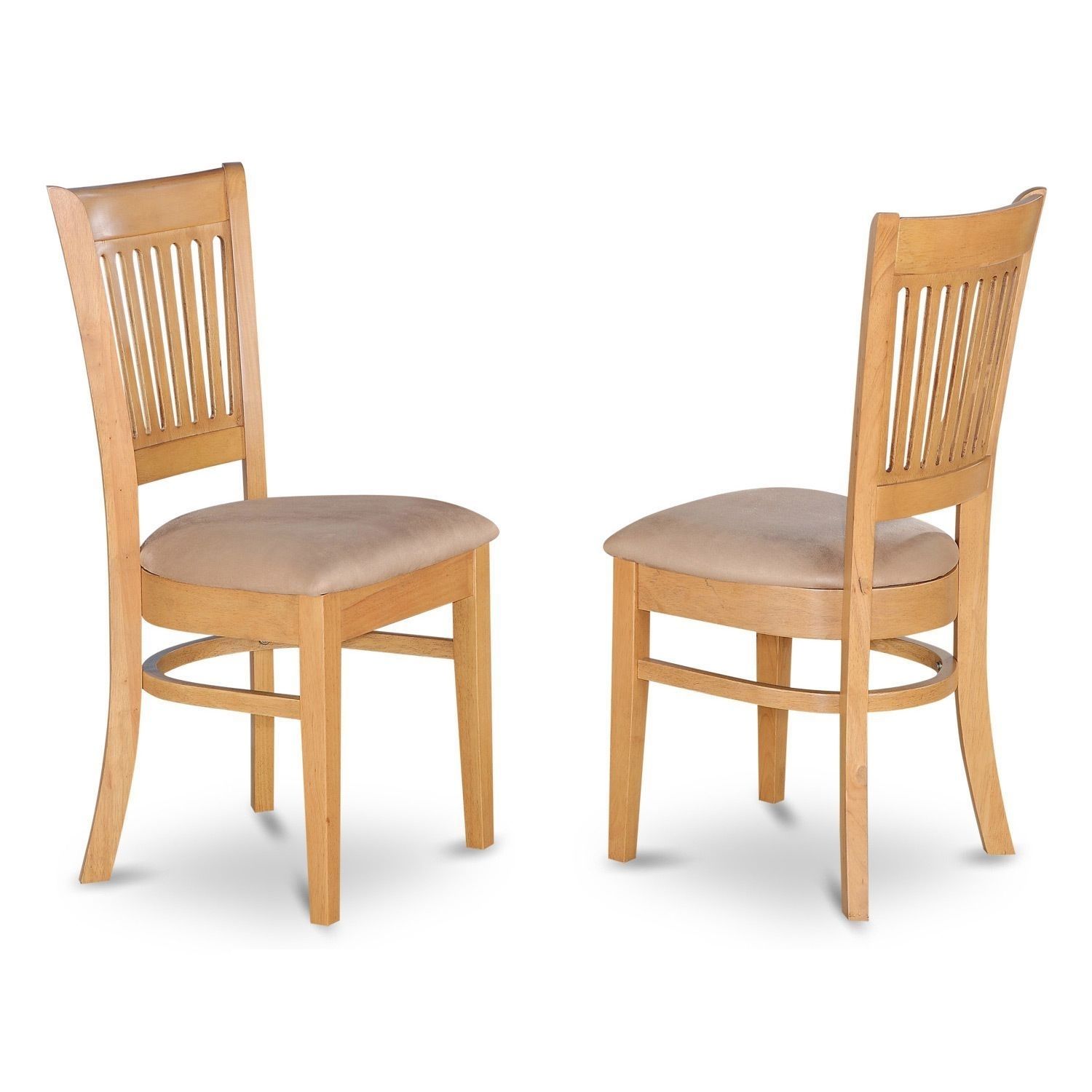Vancouver Oak Dining Chairs (Set Of 2) (Microfiber), Brown In Most Recent Caden 5 Piece Round Dining Sets With Upholstered Side Chairs (View 19 of 20)