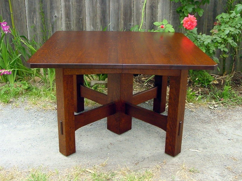 Voorhees Craftsman Mission Oak Furniture – Gustav Stickley Inspired Pertaining To Current Craftsman Round Dining Tables (View 15 of 20)