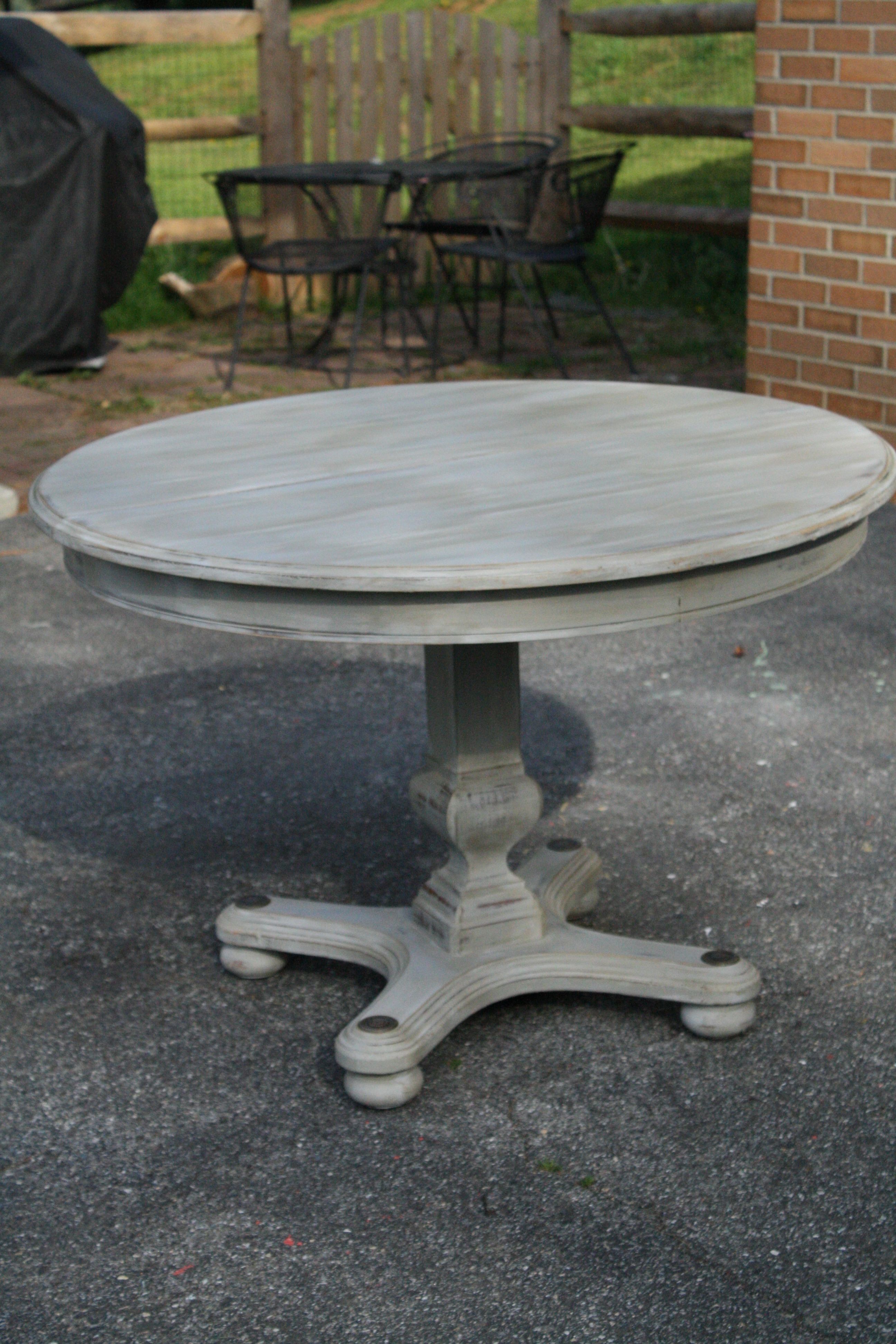 Weathered Paris Gray Dining Table | Furniture | Pinterest For Most Up To Date Washed Old Oak & Waxed Black Legs Bar Tables (View 11 of 20)