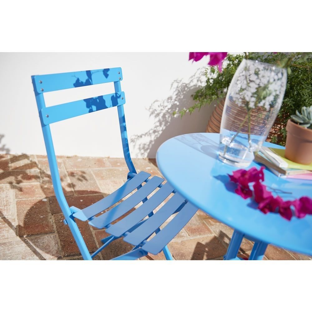 Wilko Garden Bistro Set Blue Metal | Bistro Sets | Pinterest Throughout Current Palazzo 6 Piece Dining Sets With Pearson Grey Side Chairs (View 19 of 20)
