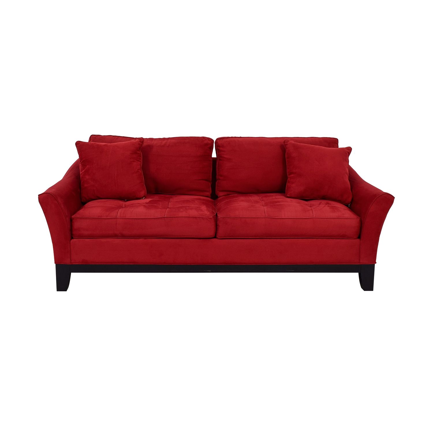79% Off – Raymour & Flanigan Raymour & Flanigan Rory Red Thufted Within Rory Sofa Chairs (Photo 9 of 20)