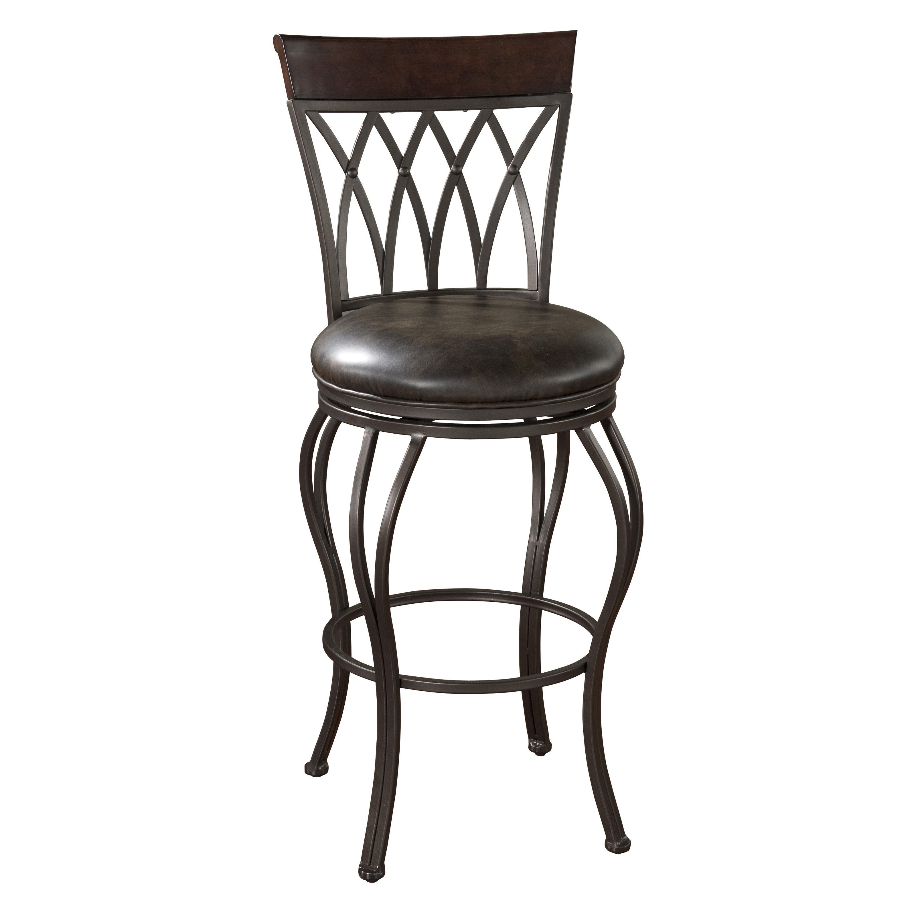 Ahb 34 In. Palermo Swivel Bar Stool – Pepper With Tobacco Leather Pertaining To Swivel Tobacco Leather Chairs (Photo 16 of 20)