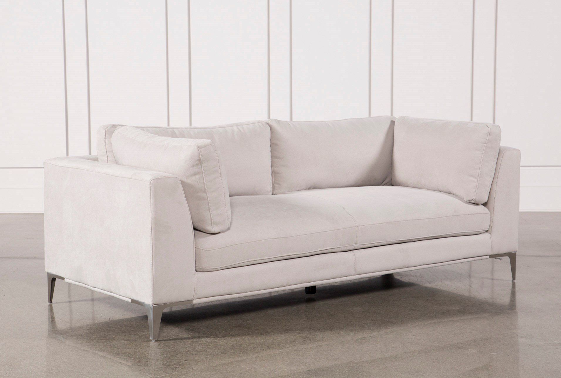 Apollo Light Grey Sofa W/2 Pillows Pertaining To Mansfield Beige Linen Sofa Chairs (Photo 15 of 20)