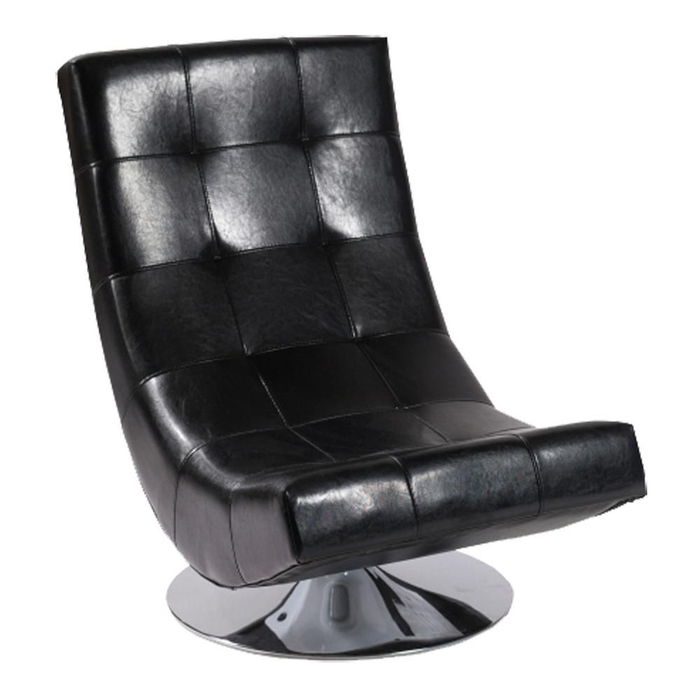 Armen Living Mario Swivel Chair Black Bonded Leather Lc3634Clbl With Mari Swivel Glider Recliners (View 11 of 20)