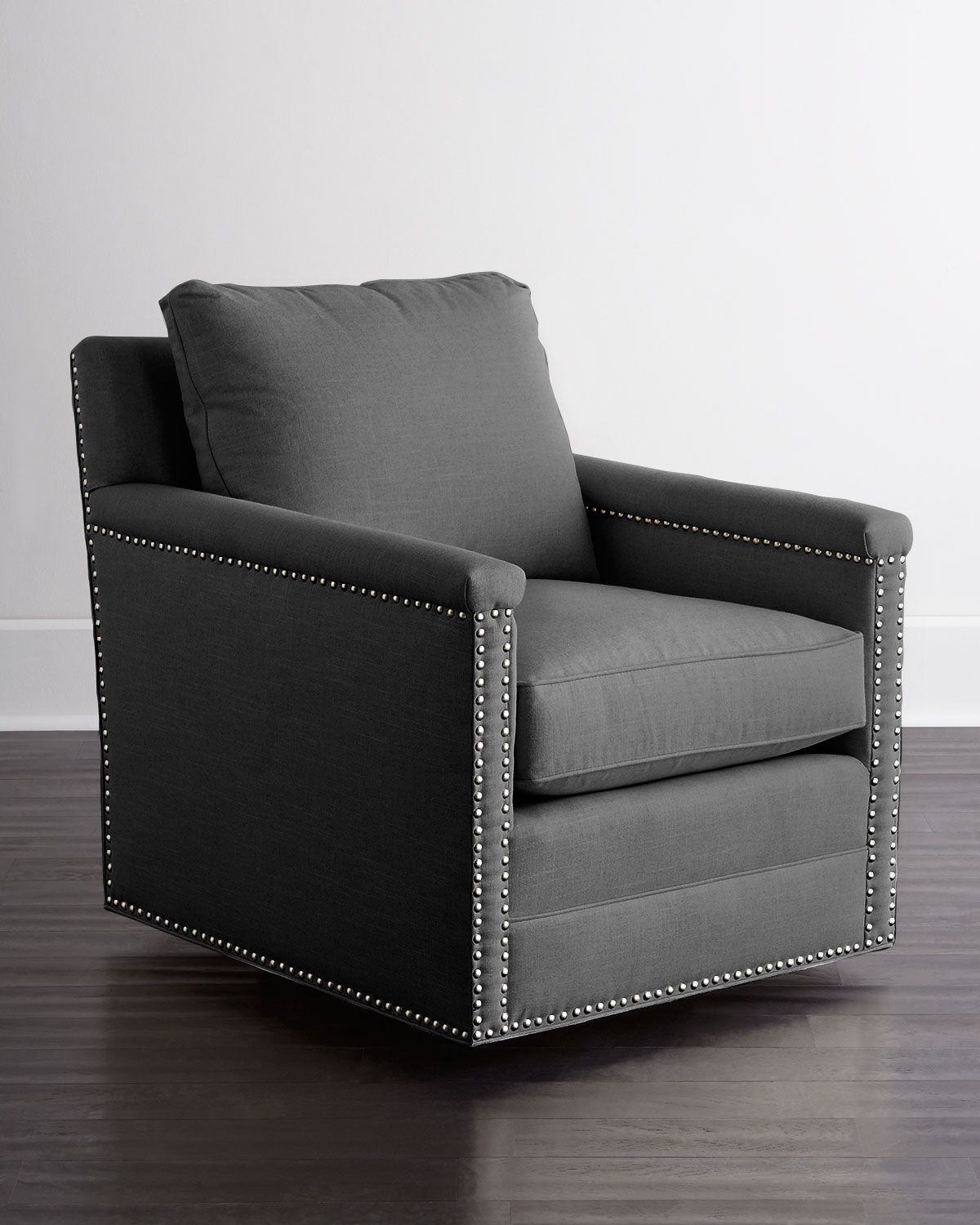 Avis St. Clair Charcoal Tweed Swivel Chair | Neiman Marcus Pertaining To Charcoal Swivel Chairs (Photo 18 of 20)