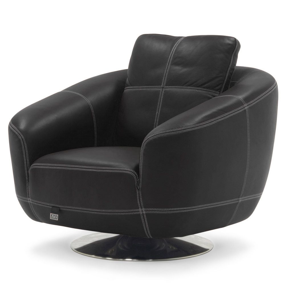 Black Lucy Swivel Chair | Zuri Furniture For Leather Black Swivel Chairs (View 8 of 20)