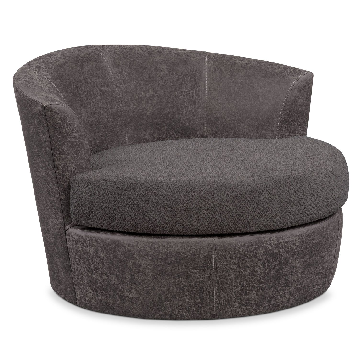 Brando Swivel Swivel Chair | Value City Furniture And Mattresses Regarding Loft Smokey Swivel Accent Chairs (Photo 5 of 20)