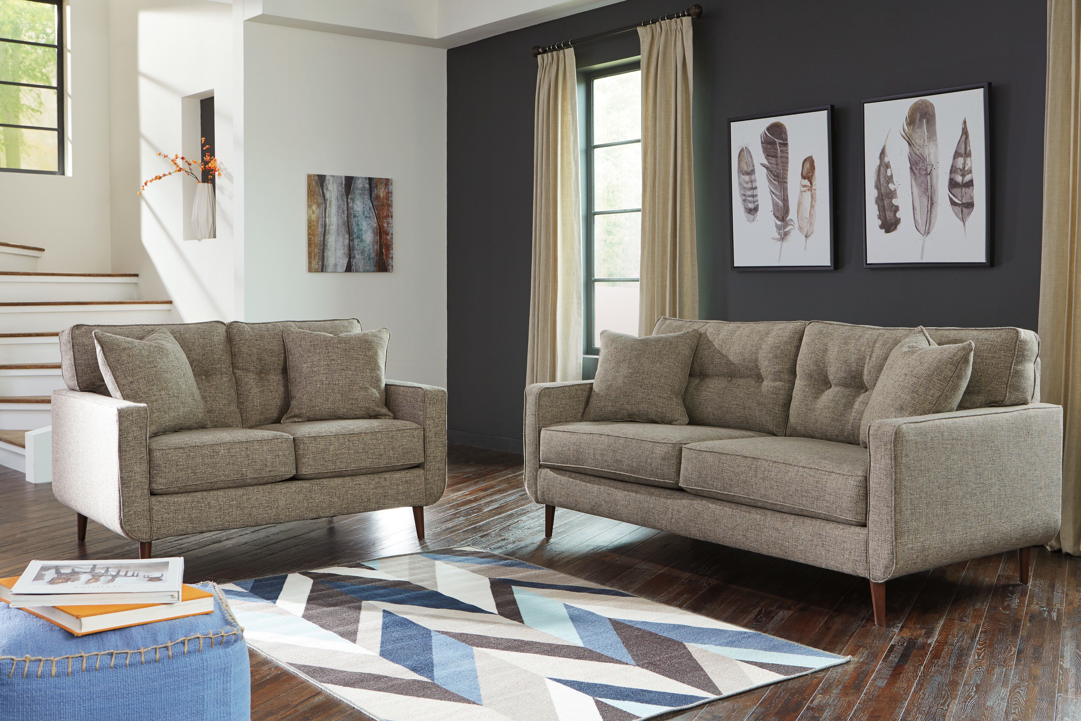 Bungalow Rose Grandin Configurable Living Room Set | Wayfair With Regard To Grandin Leather Sofa Chairs (View 13 of 20)