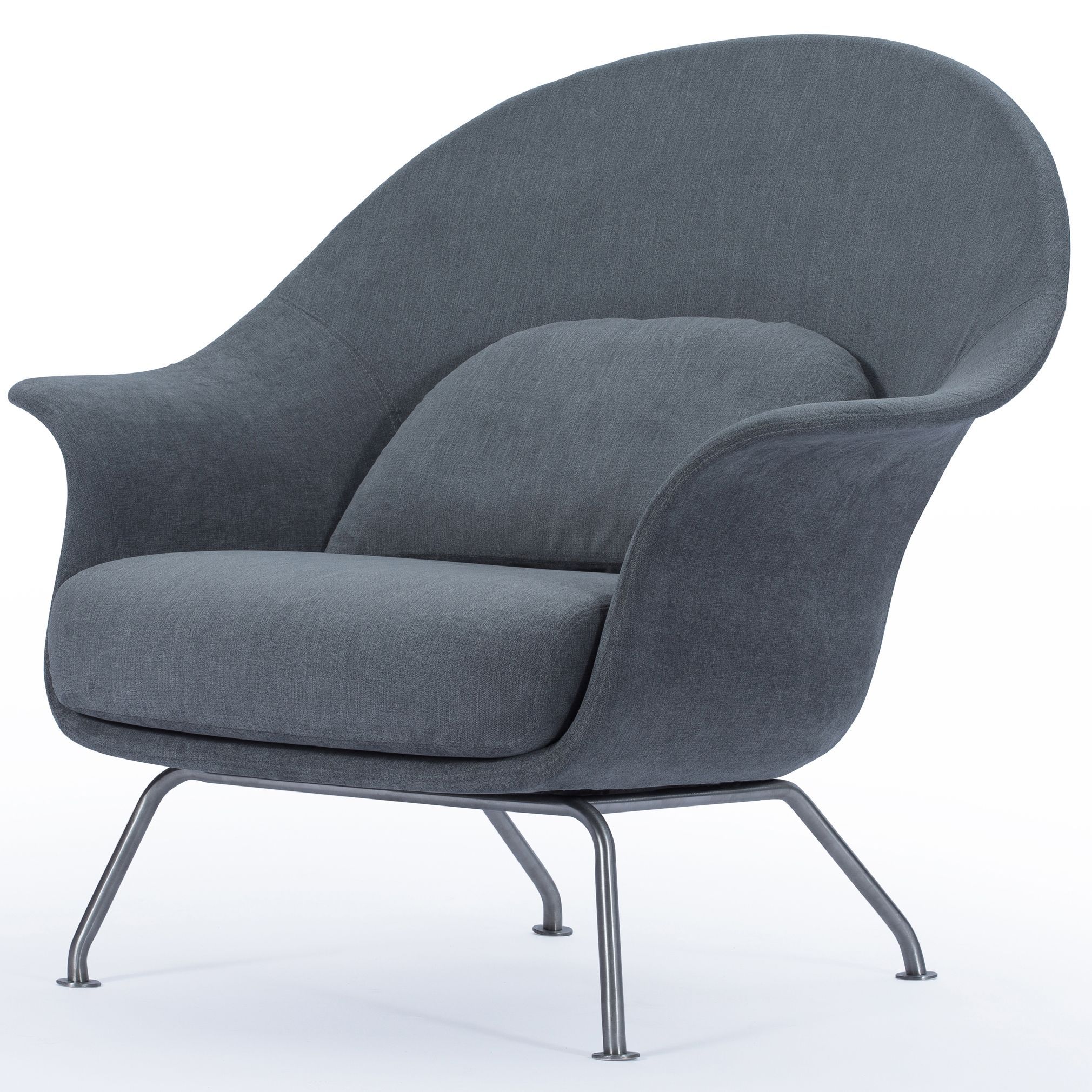 Chiara Kd Fabric Accent Chair Brushed Stainless Steel Legs, Moonbeam In Loft Black Swivel Accent Chairs (View 7 of 20)