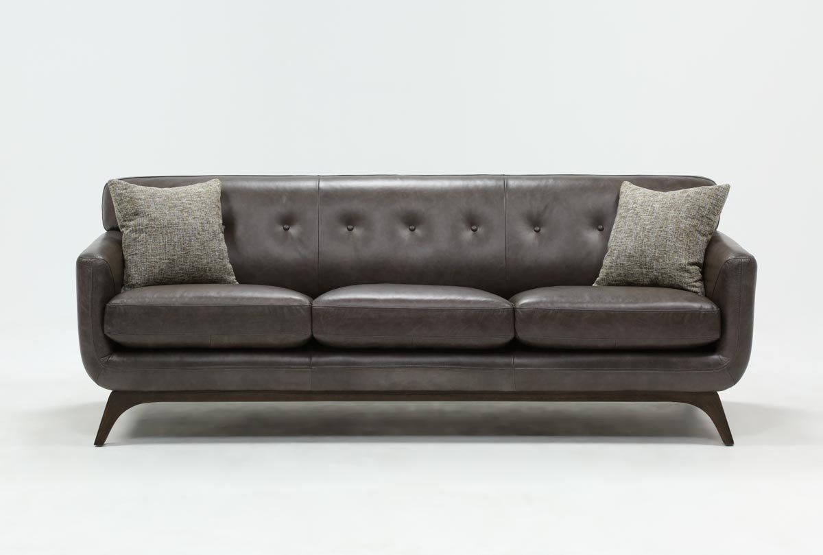 Cosette Leather Sofa | Living Spaces Inside Cosette Leather Sofa Chairs (View 1 of 20)