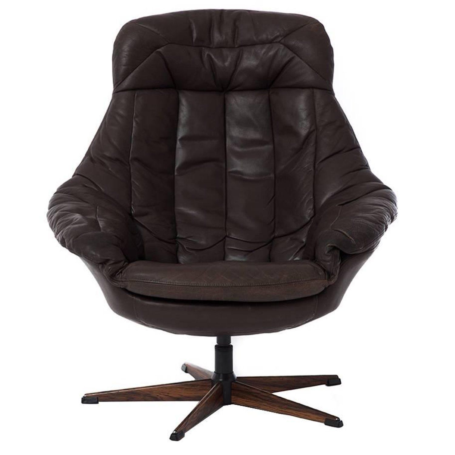 Danish Modern Swivel Glove Chair In Espresso Leatherh. W. Klein Throughout Espresso Leather Swivel Chairs (Photo 6 of 20)