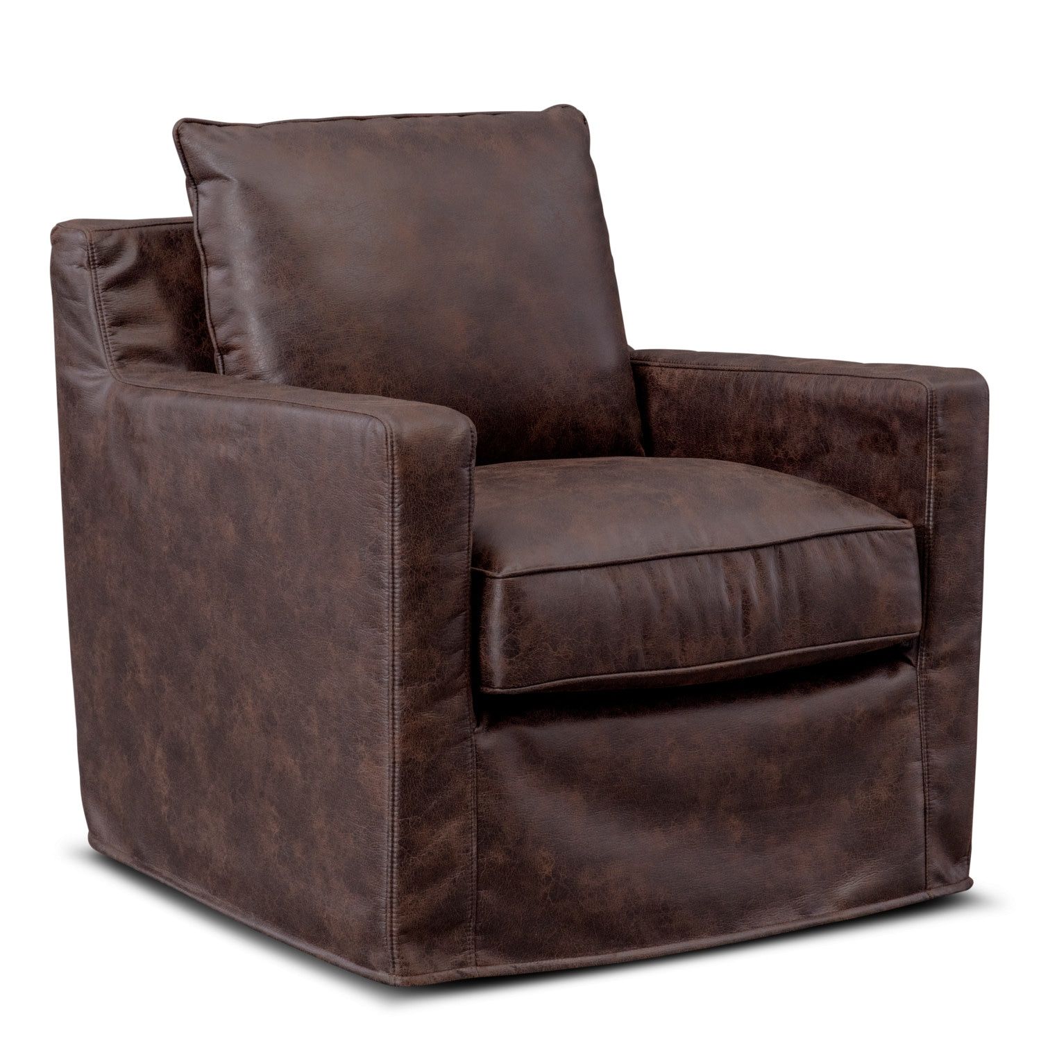 Eastwood Swivel Chair – Coffee | American Signature Furniture For Loft Black Swivel Accent Chairs (Photo 13 of 20)