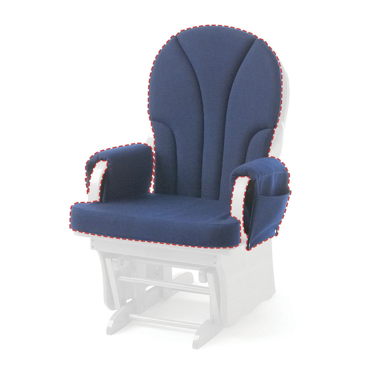 Foundations Replacement Cushion, Blue, For Use With Lullaby Glider Within Katrina Blue Swivel Glider Chairs (Photo 1 of 20)