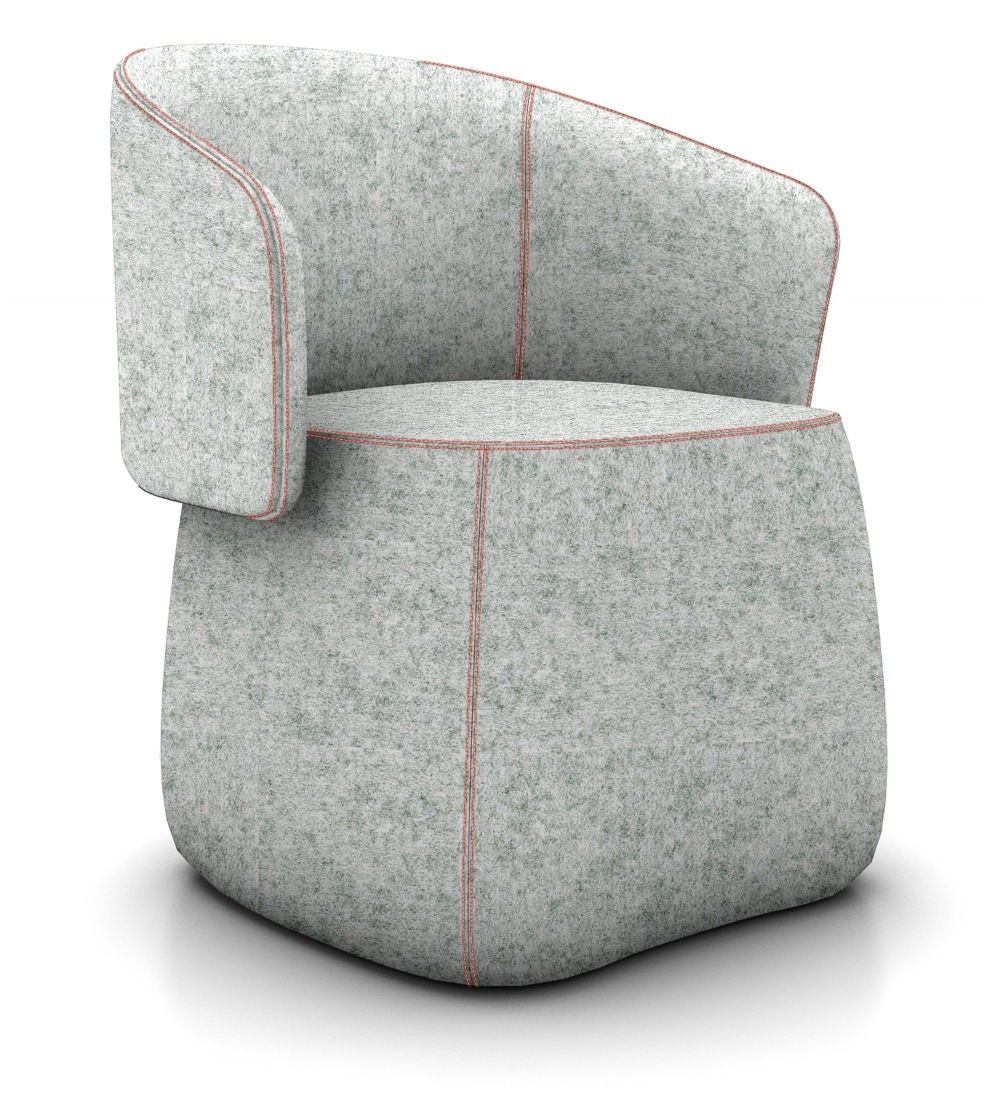 Haworth Openest Collection Chick Pouf With Back – Modern Planet Regarding Chadwick Tomato Swivel Accent Chairs (View 3 of 20)