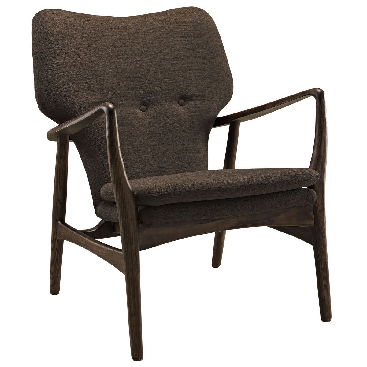 Heed Upholstered Lounge Chair Walnut Brownmodway Pertaining To Revolve Swivel Accent Chairs (View 7 of 20)