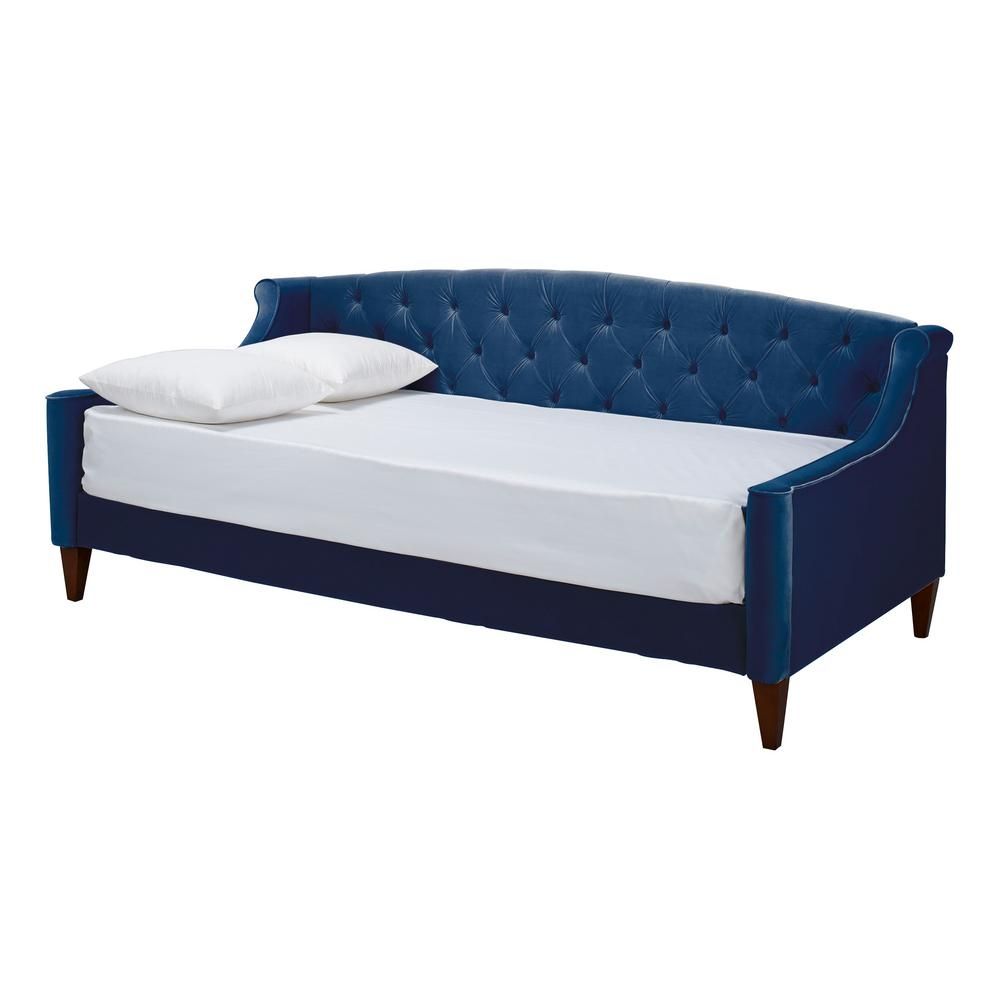 Jennifer Taylor Lucy Navy Blue Sofa Bed 65000 859 – The Home Depot In Lucy Dark Grey Sofa Chairs (View 10 of 20)