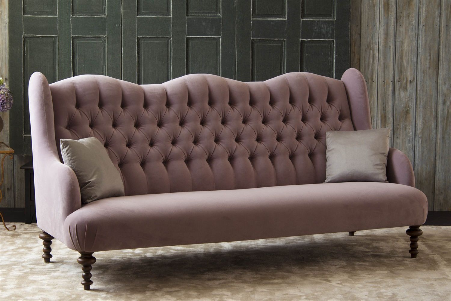 John Sankey Constantine Large Sofa In Tate Velvet Old Rose – Triple With Tate Ii Sofa Chairs (View 8 of 20)
