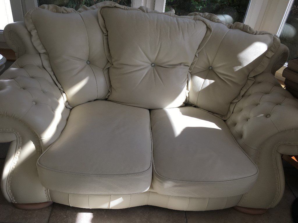 Kiara Crystal Italian Leather Sofa (3 And 2 Seater) | In Maidenhead Pertaining To Kiara Sofa Chairs (View 12 of 20)