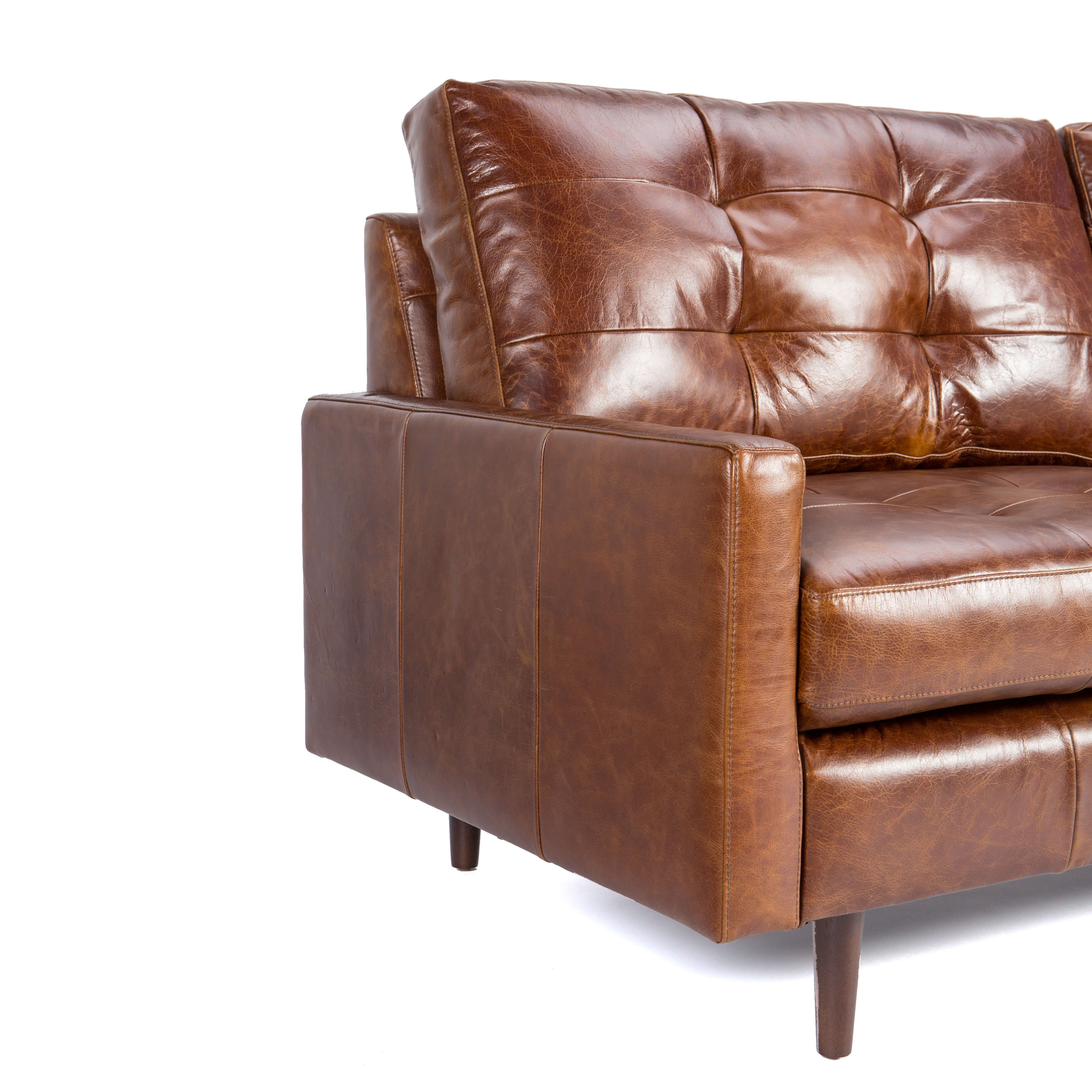 Leather Sofa With Tufted Back Cushion – Andrew – Zillo + Hutch In Andrew Leather Sofa Chairs (Photo 7 of 20)