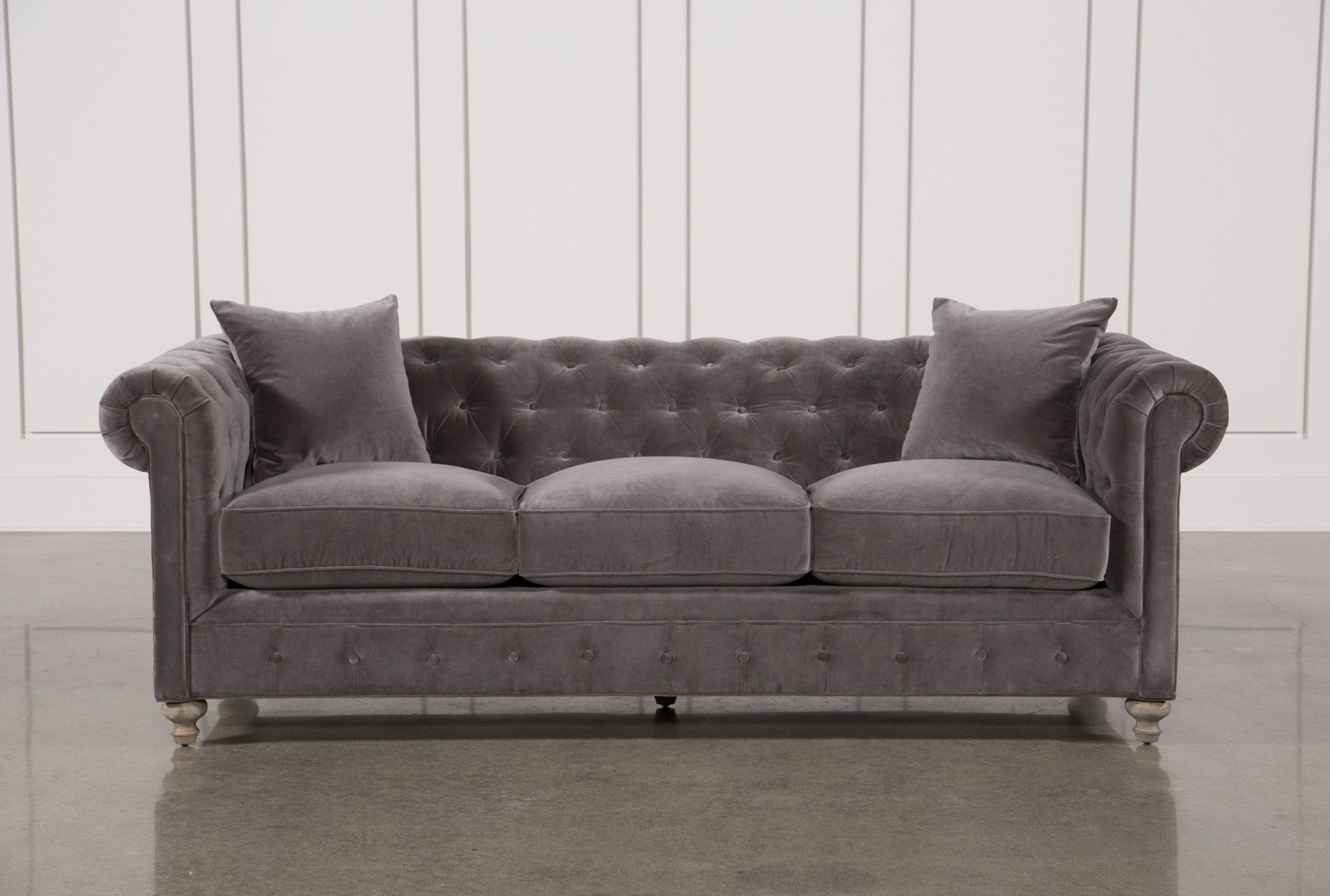 Mansfield 96 Inch Graphite Velvet Sofa In 2018 | Products Pertaining To Mansfield Graphite Velvet Sofa Chairs (View 2 of 20)