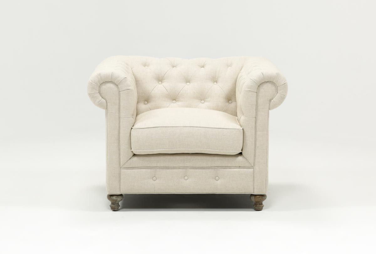 Mansfield Beige Linen Chair | Living Spaces Throughout Mansfield Beige Linen Sofa Chairs (Photo 3 of 20)