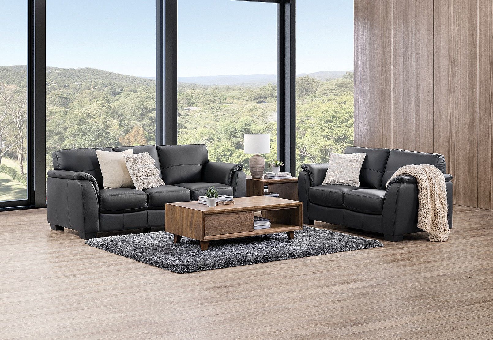 Marissa Leather Sofa Pair | Amart Furniture Inside Marissa Sofa Chairs (View 13 of 20)