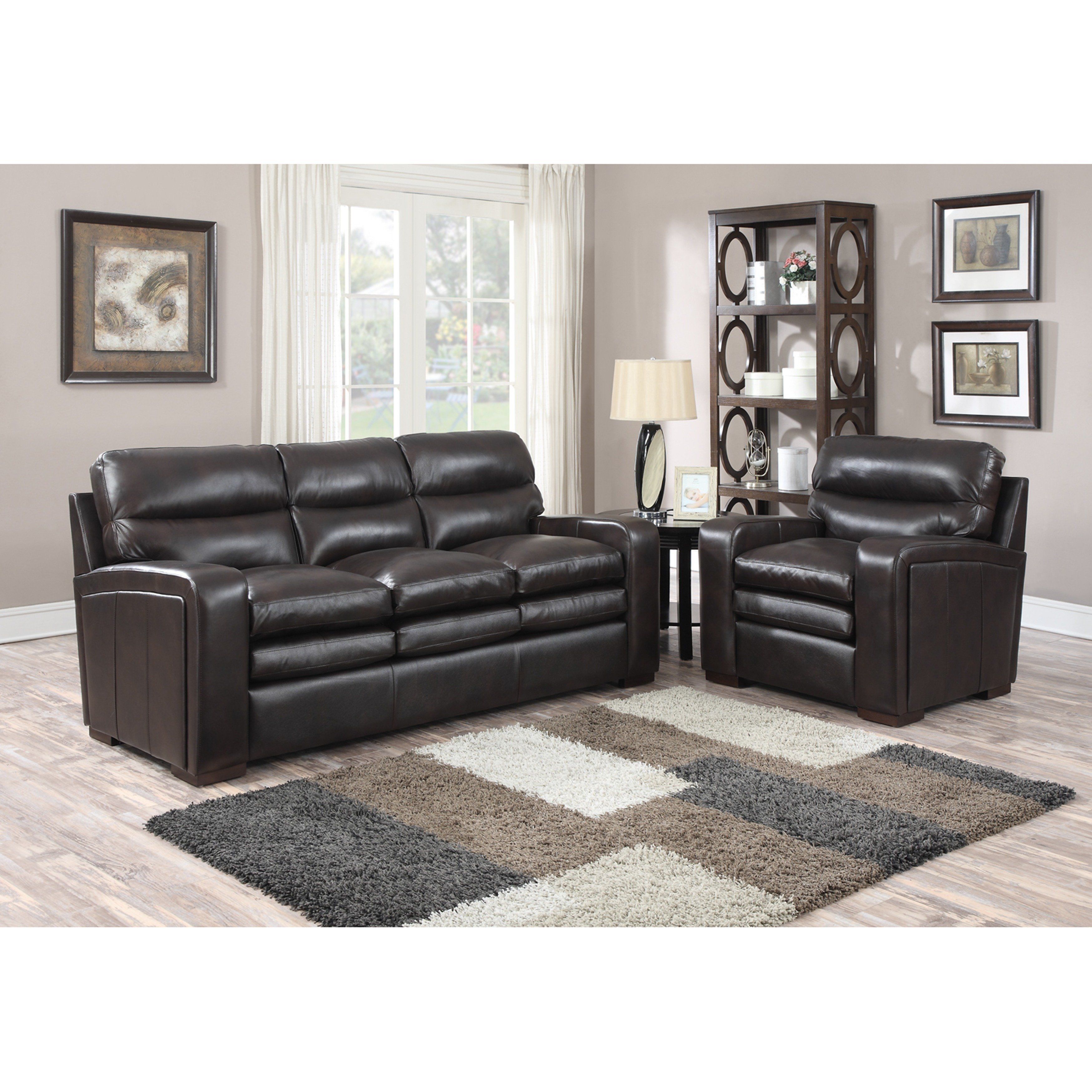 Mercer Dark Brown Italian Leather Sofa And Leather Chair – Free Throughout Mercer Foam Oversized Sofa Chairs (Photo 14 of 20)