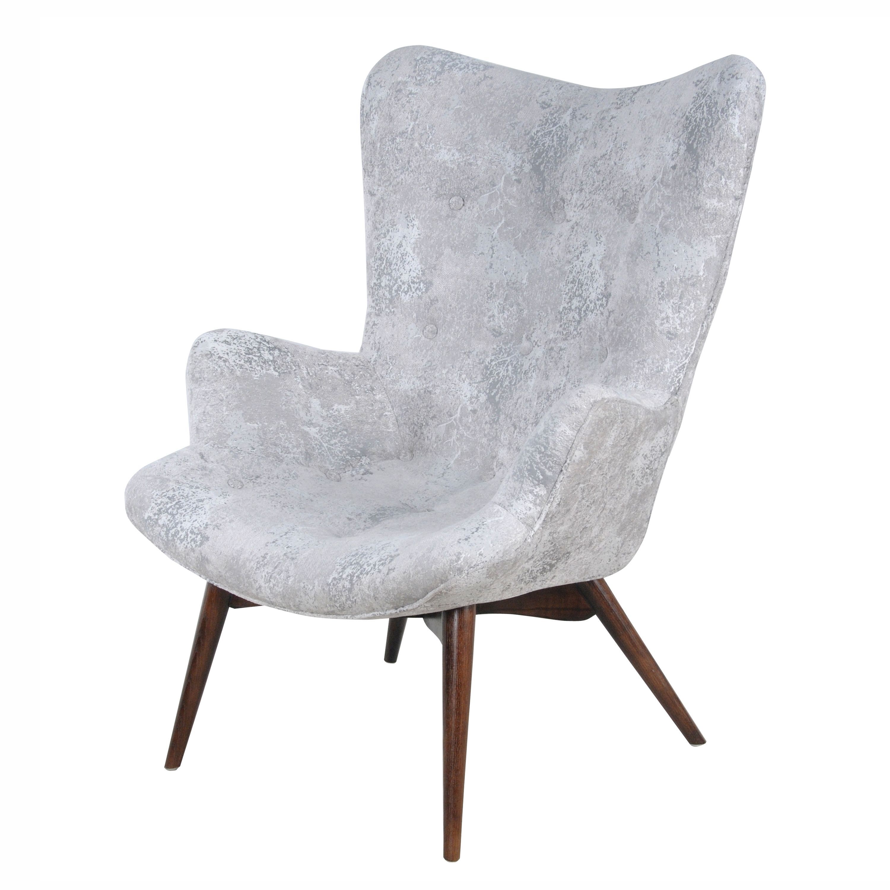 Sadie Kd Arm Chair Dark Walnut Legs, Crackle Hematite/413037 214 313 With Sadie Ii Swivel Accent Chairs (View 3 of 20)