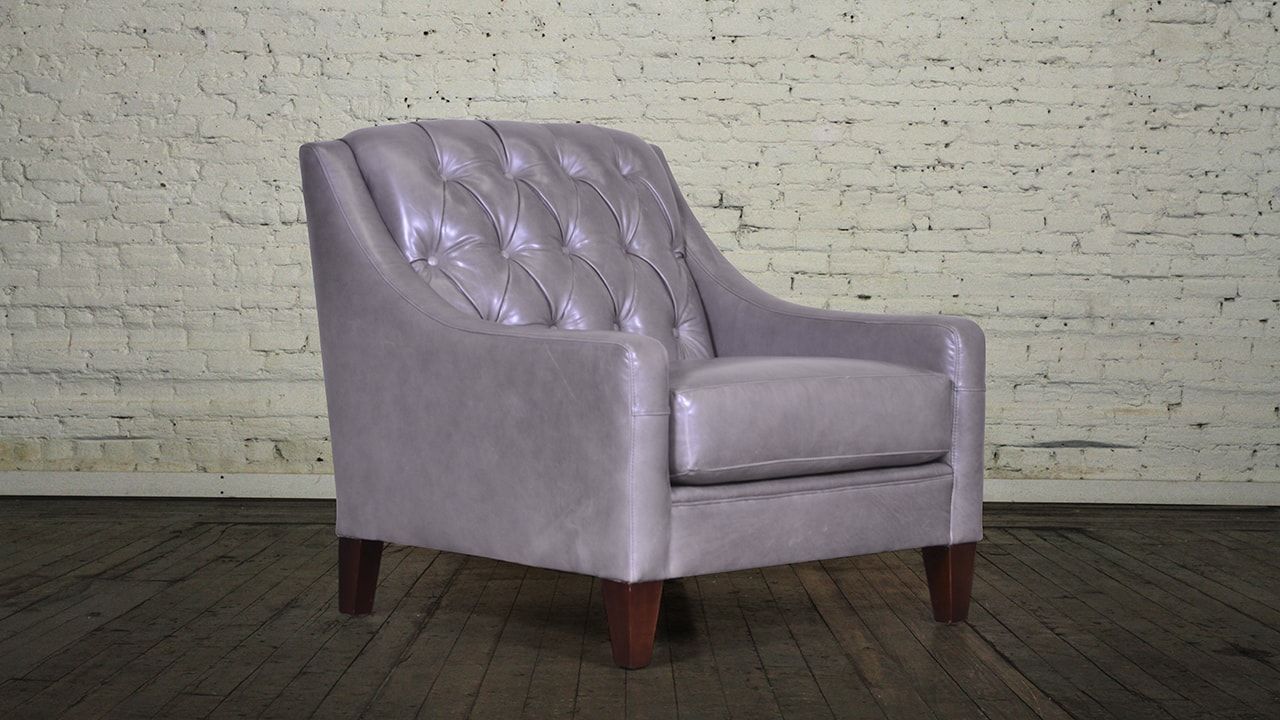 Slope Arm Tufted Back Leather Chair | It's My House / And I Live Within Liv Arm Sofa Chairs (Photo 10 of 20)
