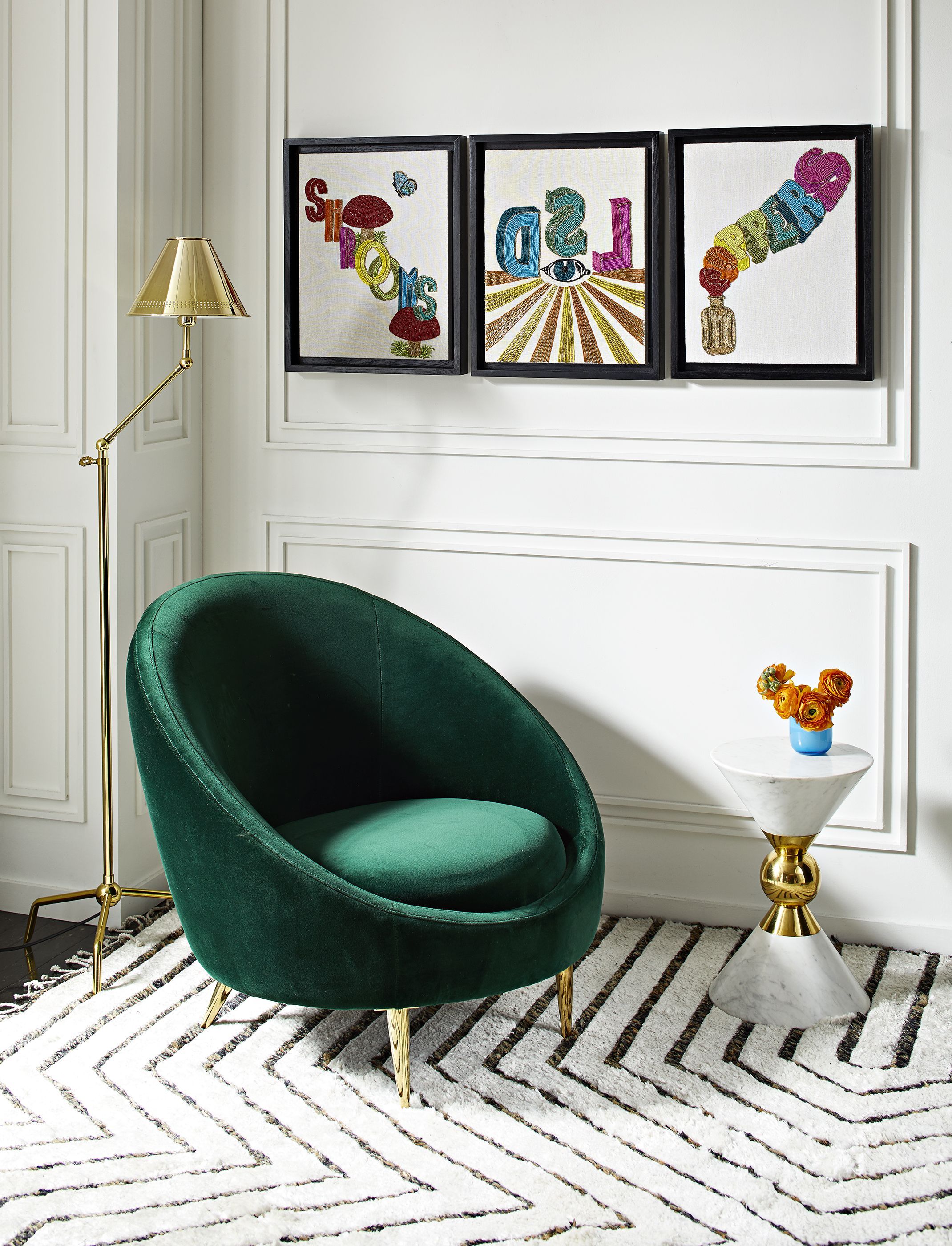 The Jonathan Adler Ether Club Chair In Rialto Emerald (Green Velvet Pertaining To Alder Grande Ii Swivel Chairs (View 8 of 20)