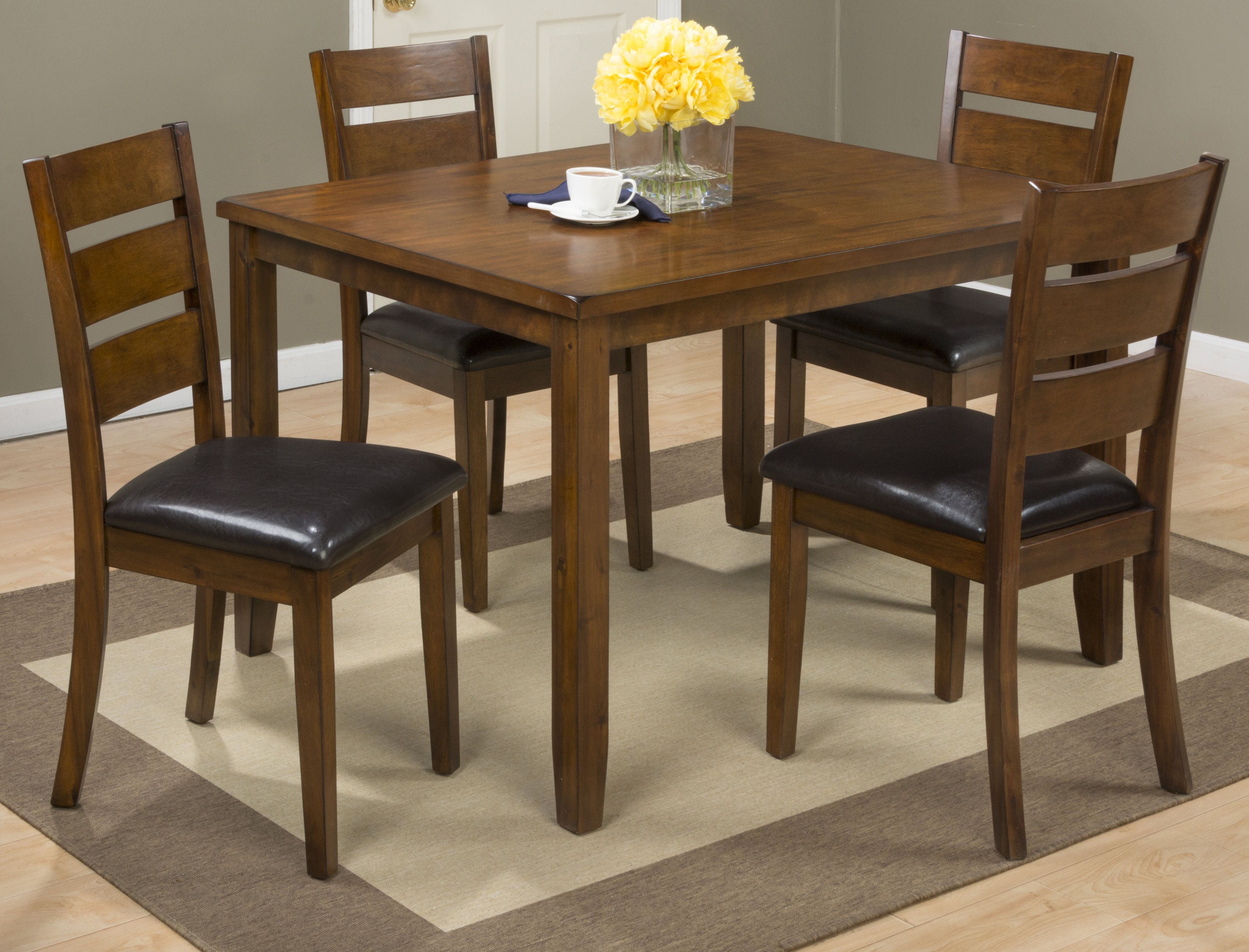 Amir 5 Piece Solid Wood Dining Set Within Most Popular Amir 5 Piece Solid Wood Dining Sets (Set Of 5) (View 1 of 20)