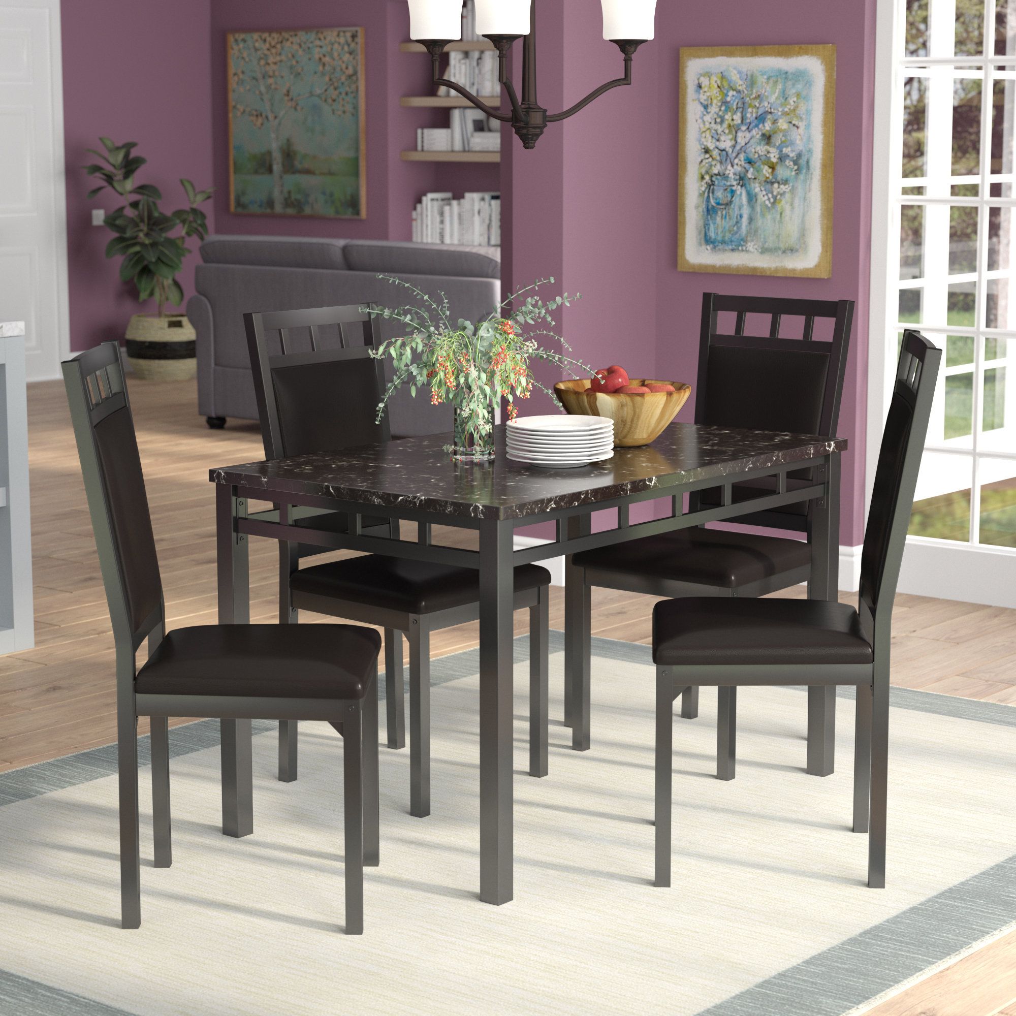Bernice 5 Piece Dining Set Pertaining To Current Maynard 5 Piece Dining Sets (View 4 of 20)
