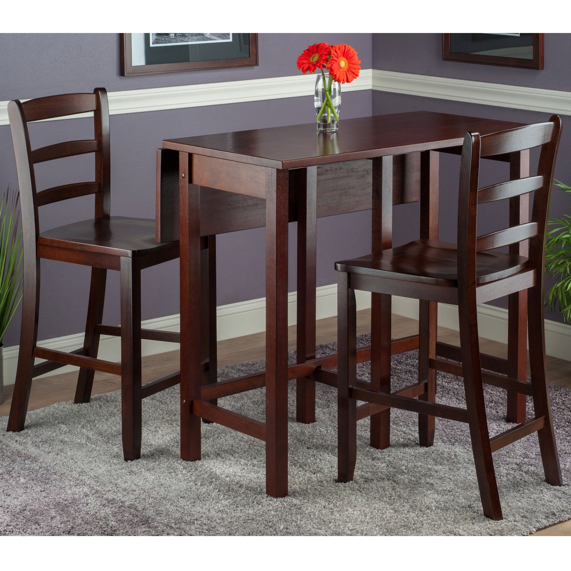 Bettencourt 3 Piece Drop Leaf Dining Set Pertaining To Most Current Bettencourt 3 Piece Counter Height Dining Sets (View 4 of 20)
