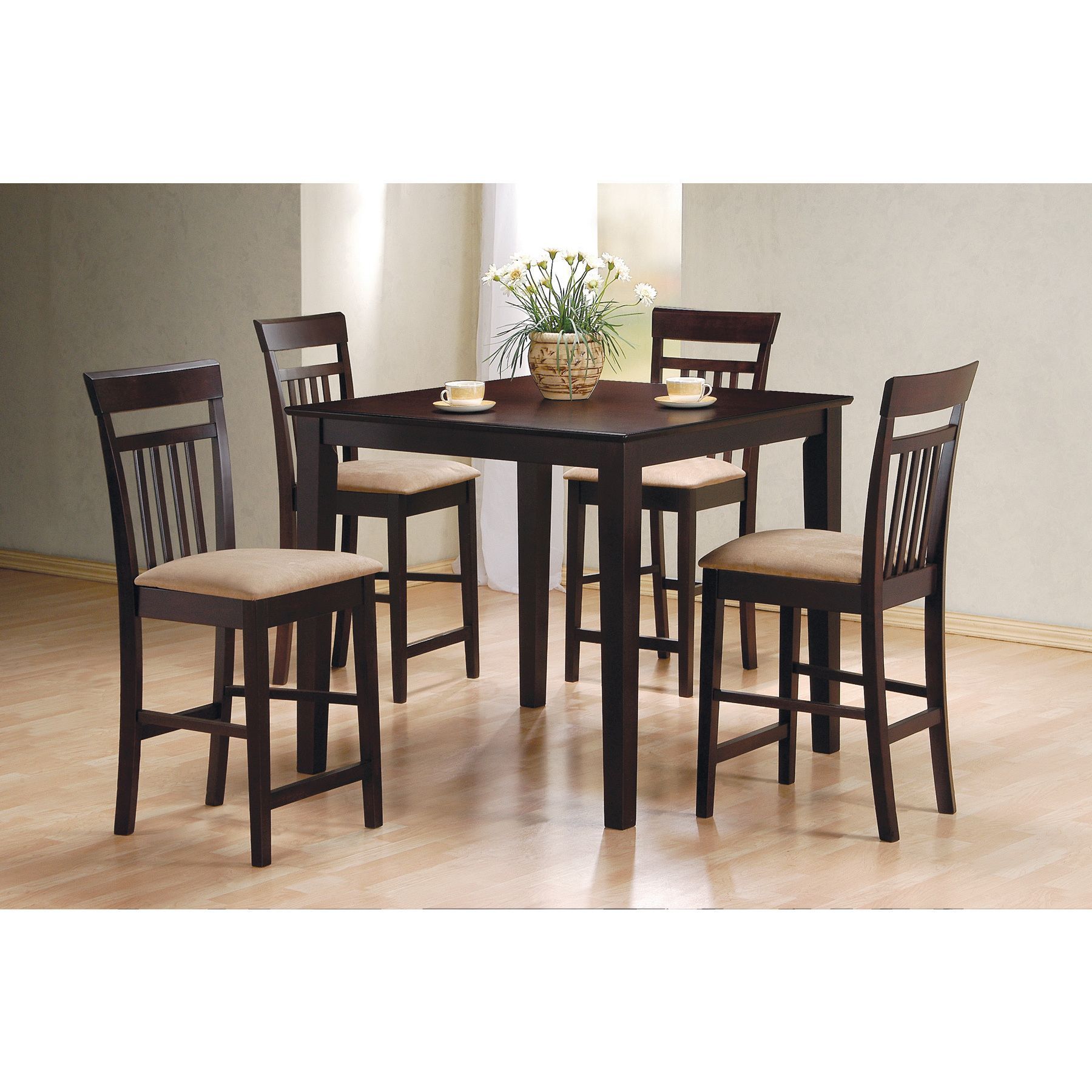 Coaster Company Cappuccino 5 Piece Dining Set (Cappuccino Counter Pertaining To Newest Miskell 5 Piece Dining Sets (View 7 of 20)
