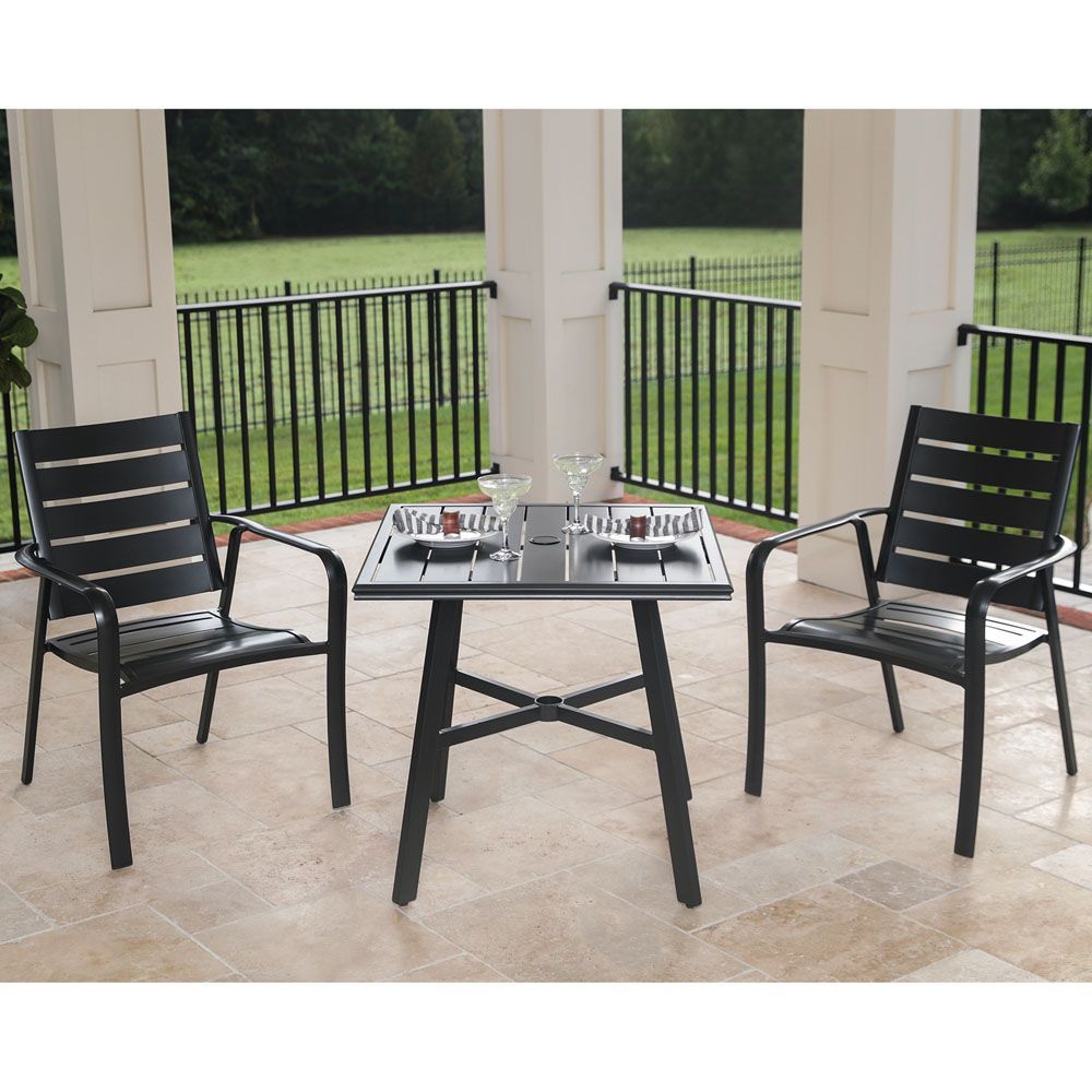 Cortino 3 Piece Commercial Grade Bistro Set With 2 Aluminum Slat Throughout 2017 Bearden 3 Piece Dining Sets (View 13 of 20)