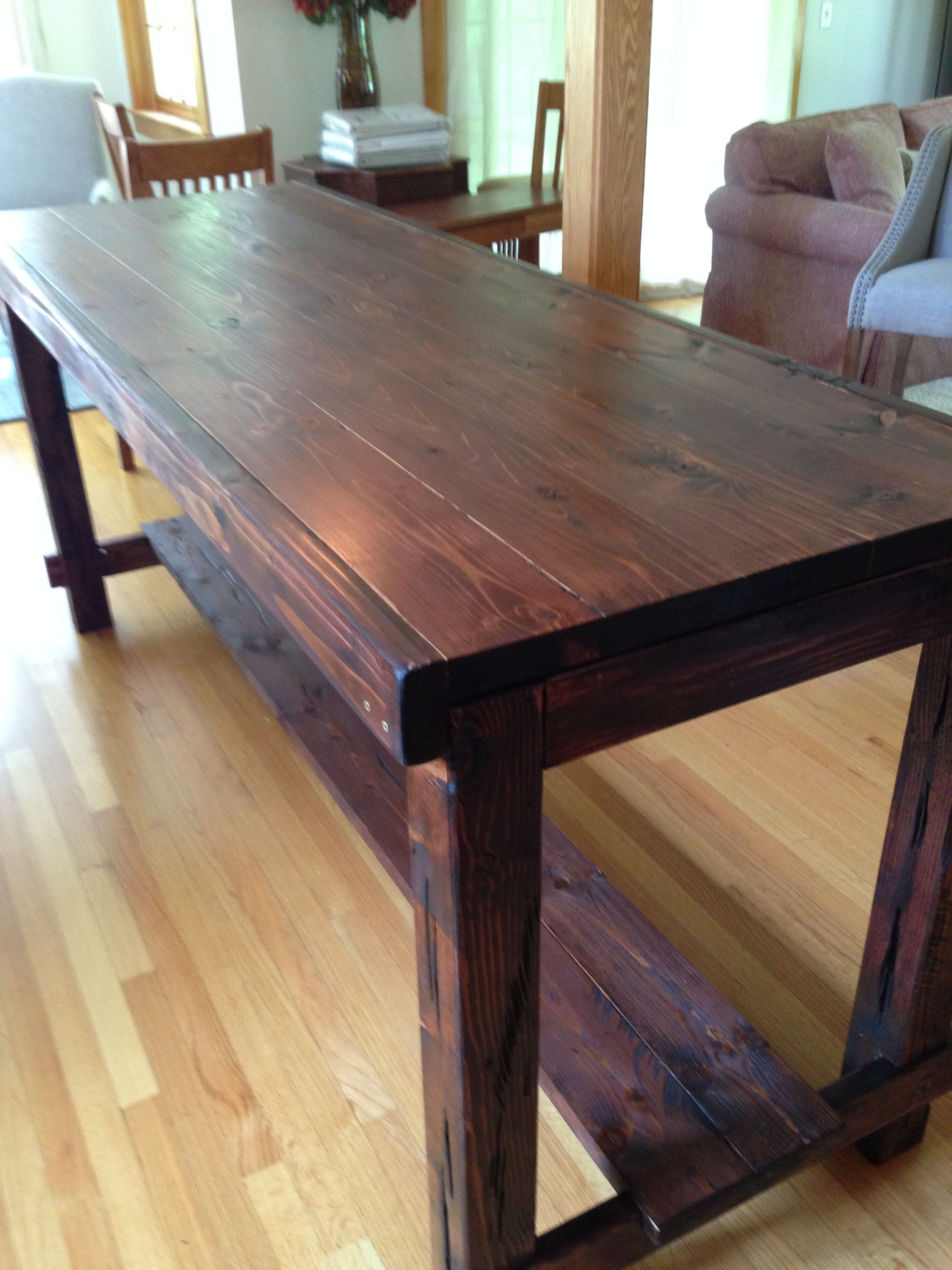 Counter Height Farm Table In Custom Red Mahogany, Aged And Inside Recent Northwoods 3 Piece Dining Sets (View 7 of 20)