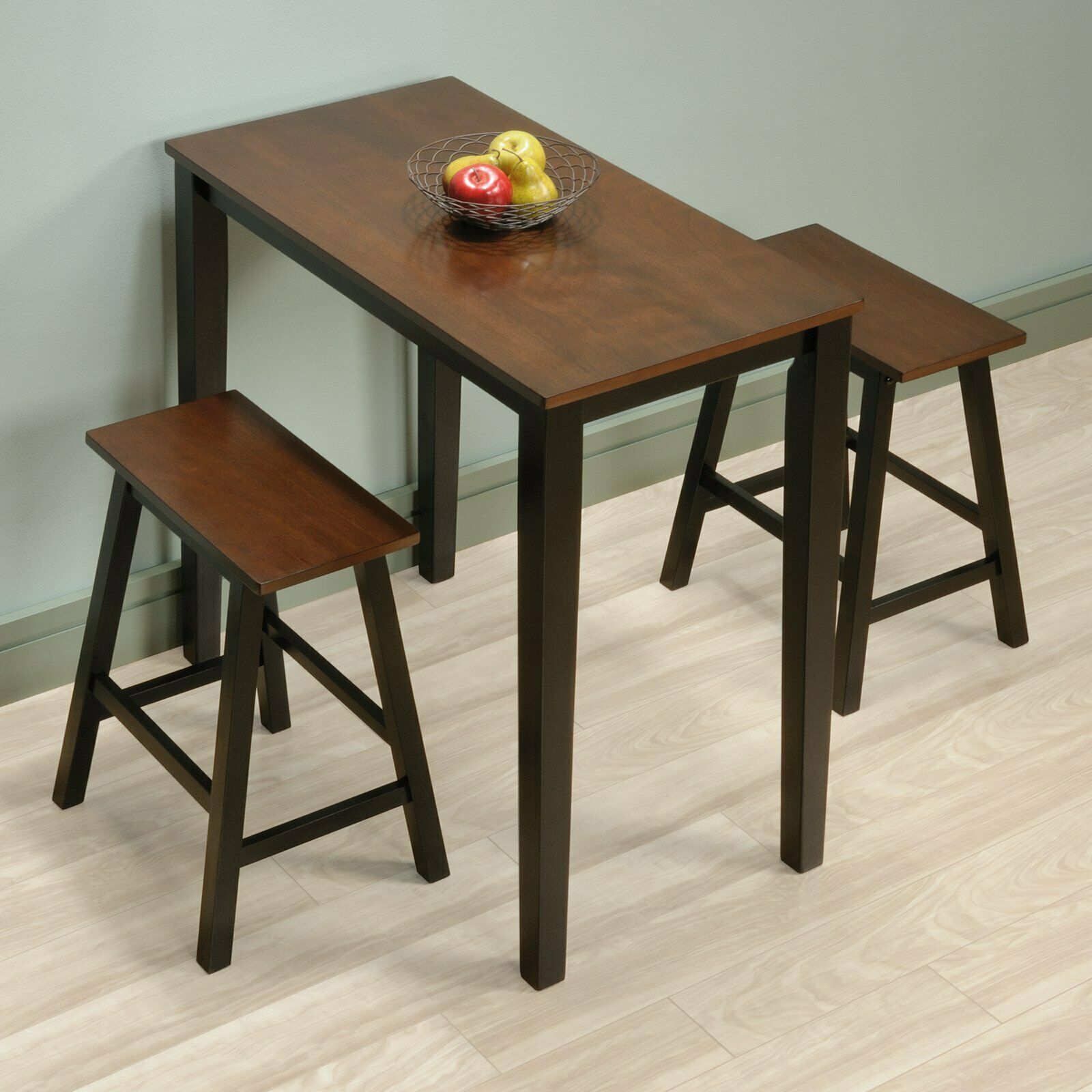 Details About 3 Pc Dining Set Table Counter Height Stools Tall Small Space  Apartment Kitchen In Most Current Winsome 3 Piece Counter Height Dining Sets (Photo 35457 of 35622)