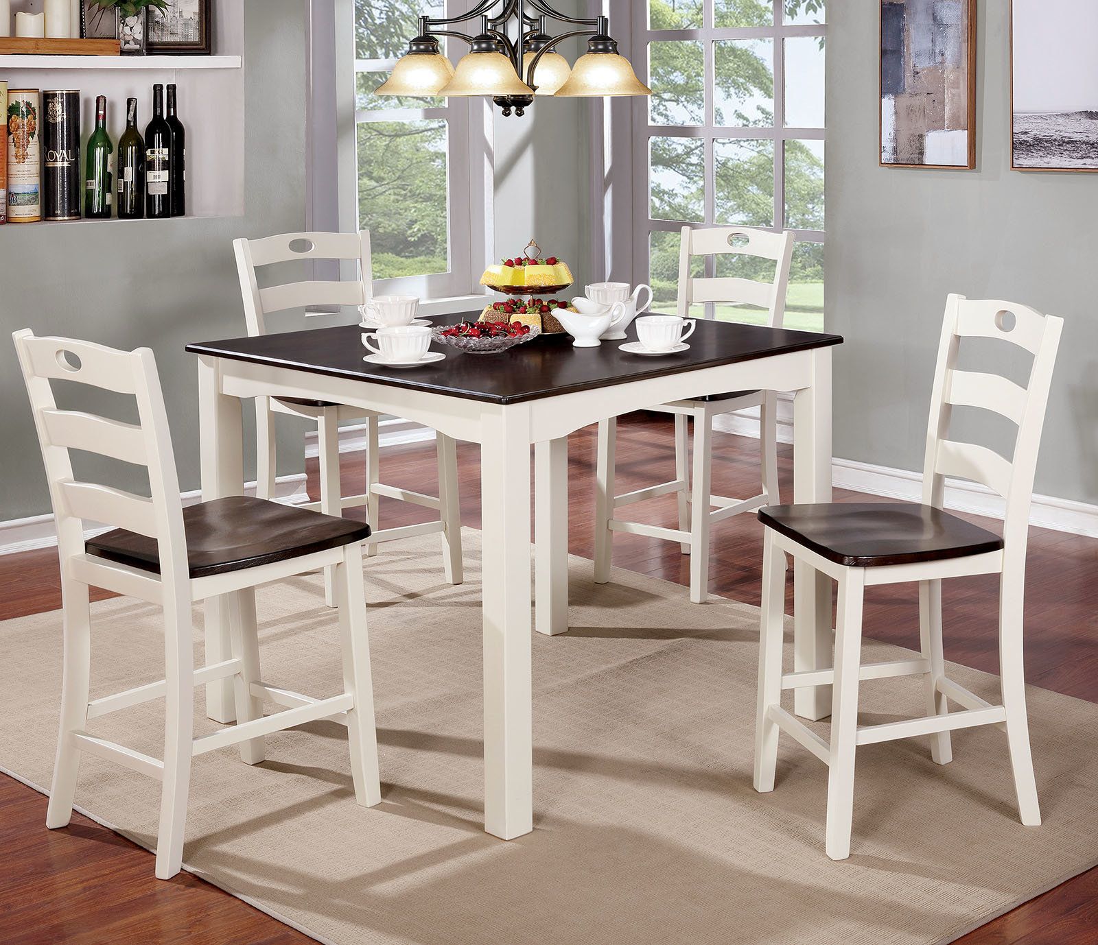 Details About Red Barrel Studio Harkins Wooden 5 Piece Counter Height  Dining Table Set Intended For Best And Newest Hanska Wooden 5 Piece Counter Height Dining Table Sets (Set Of 5) (View 2 of 20)