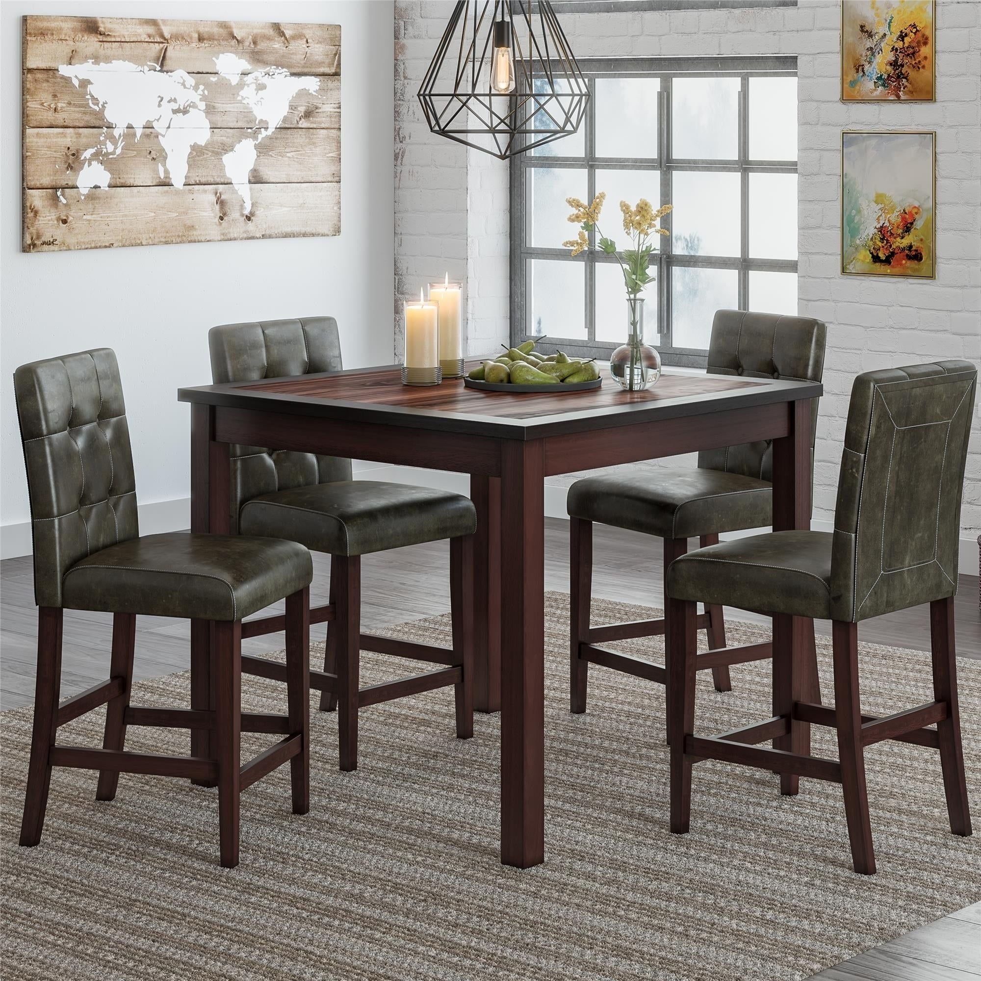 Gracewood Hollow Betancourt Espresso 5 Piece Counter Height Dining Set Throughout Most Recently Released Bettencourt 3 Piece Counter Height Dining Sets (View 14 of 20)