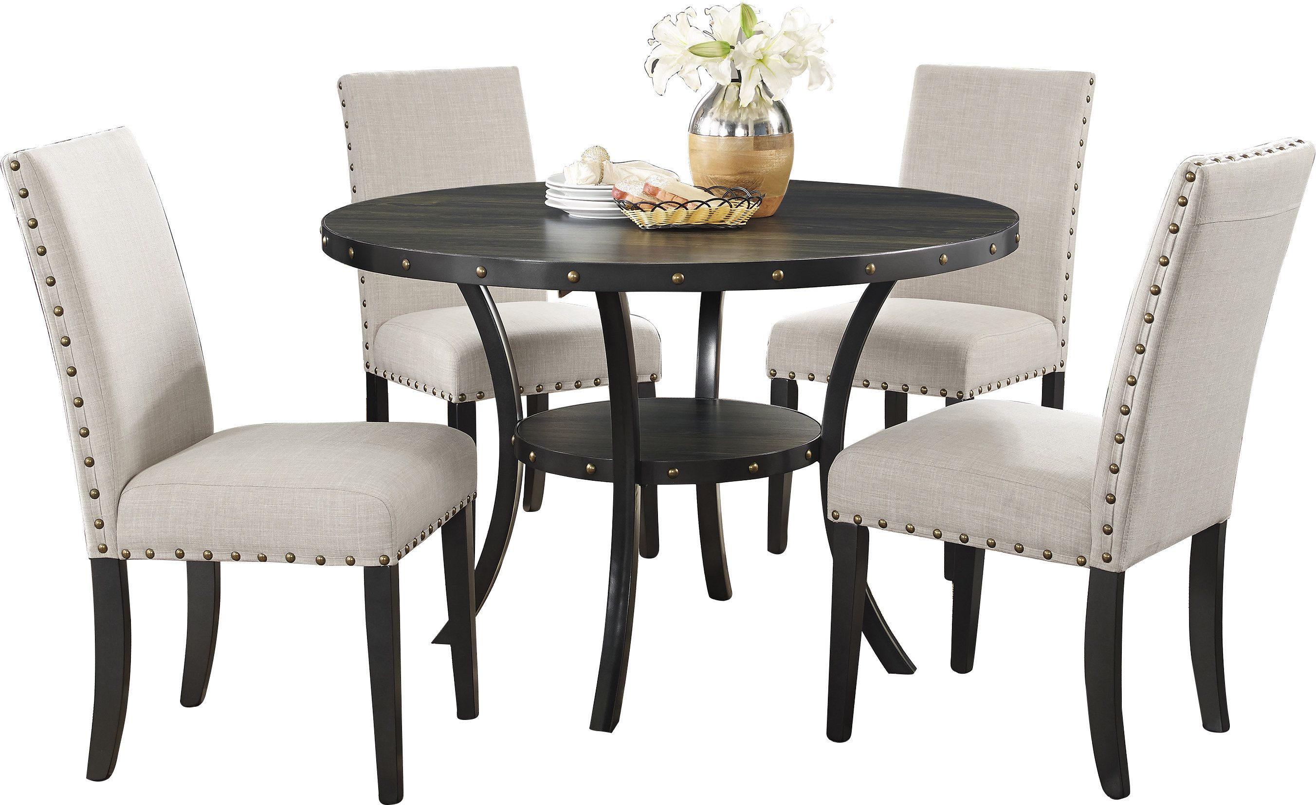 Gracie Oaks Amy 5 Piece Dining Set With Current Baxton Studio Keitaro 5 Piece Dining Sets (View 12 of 20)