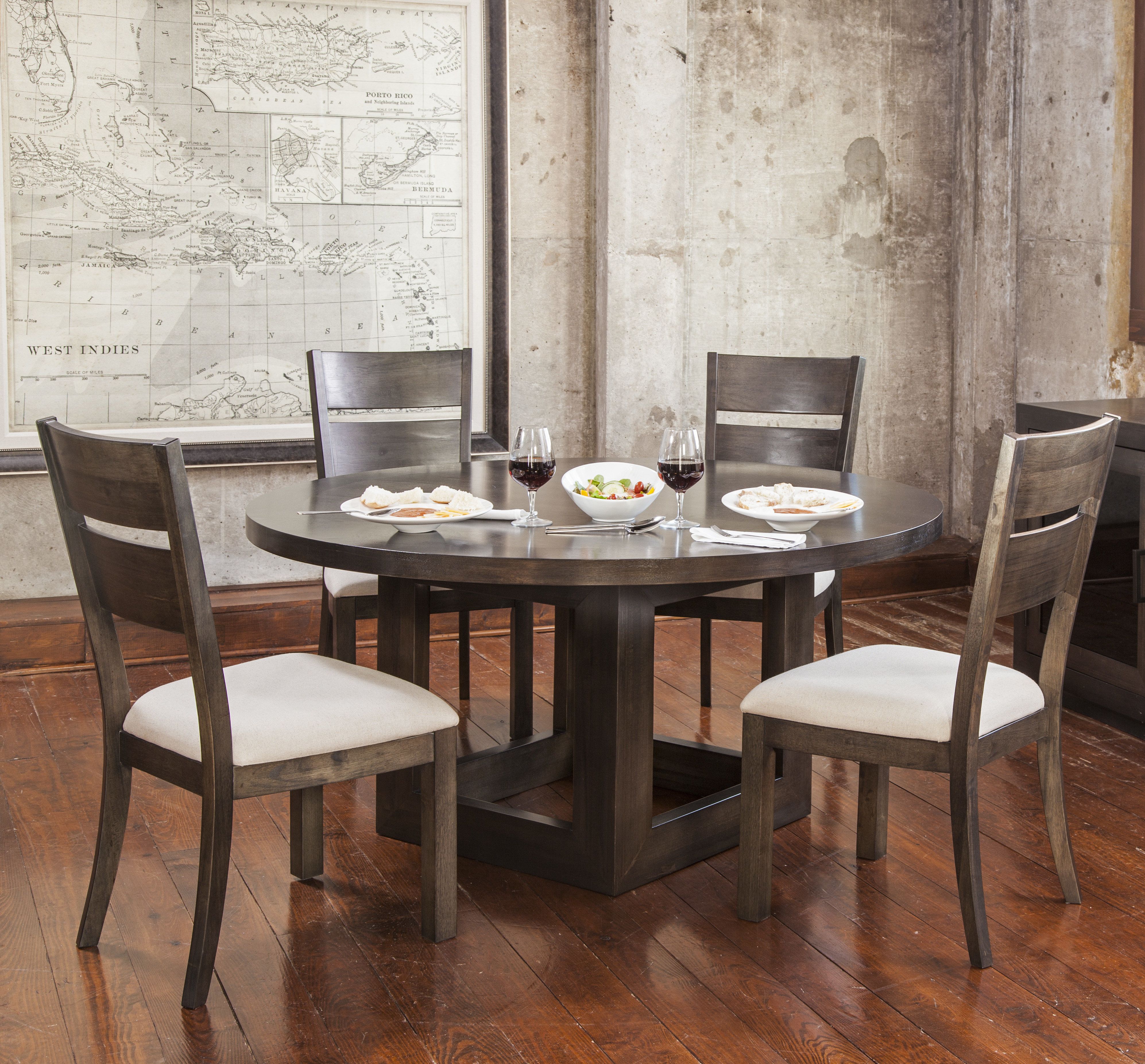 Gracie Oaks Hazelton 5 Piece Solid Wood Dining Set For Current Goodman 5 Piece Solid Wood Dining Sets (Set Of 5) (View 6 of 20)