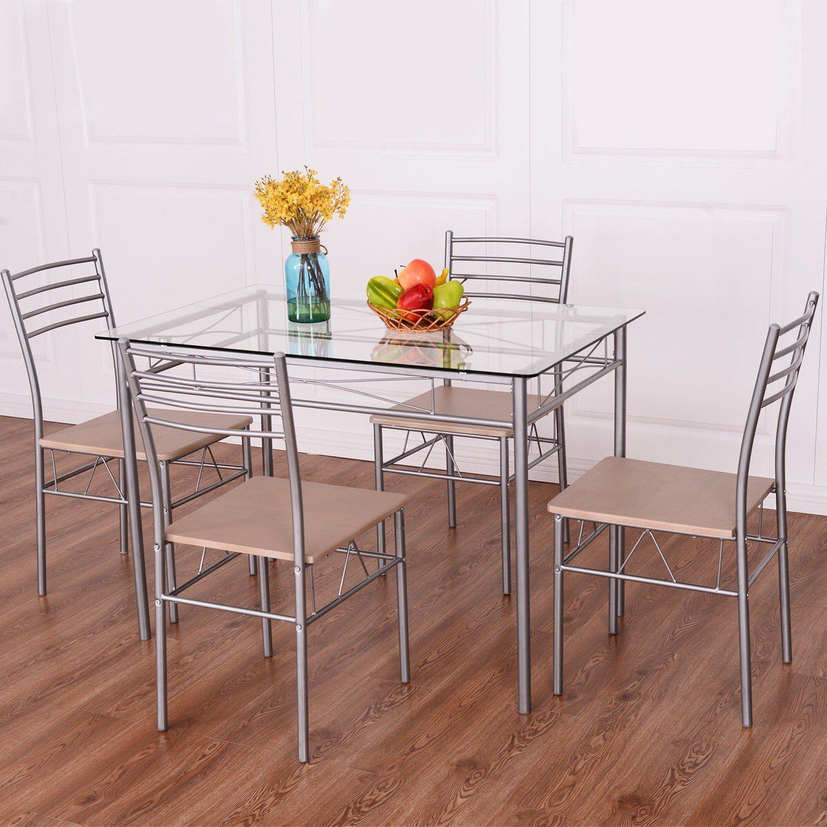 Haines 5 Piece Dining Set | Dining | Glass Dining Set, Furniture, 5 Inside Most Current Stouferberg 5 Piece Dining Sets (View 8 of 20)